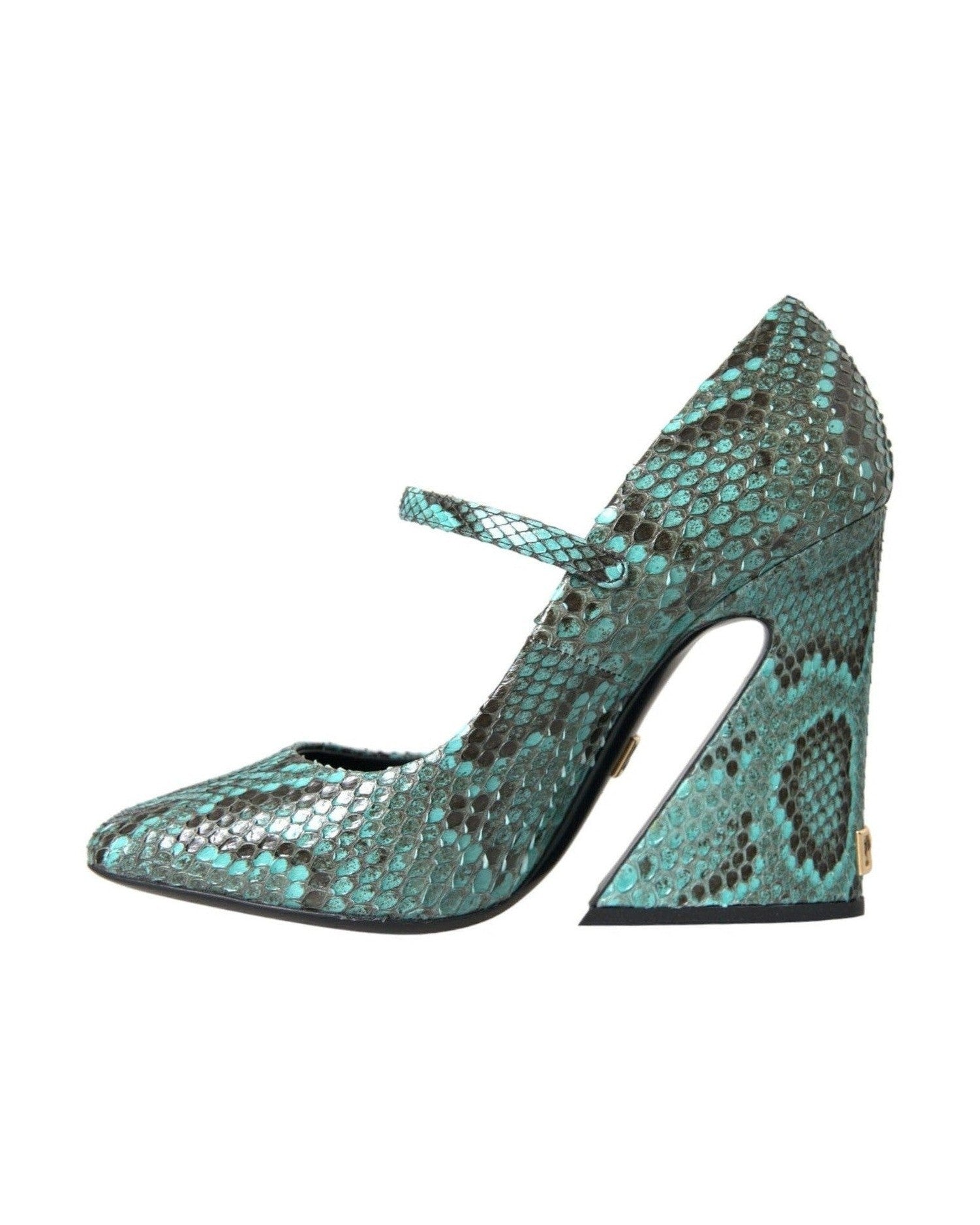 Dolce & Gabbana Aqua Python Leather Mary Jane Pumps Shoes Glam Steals