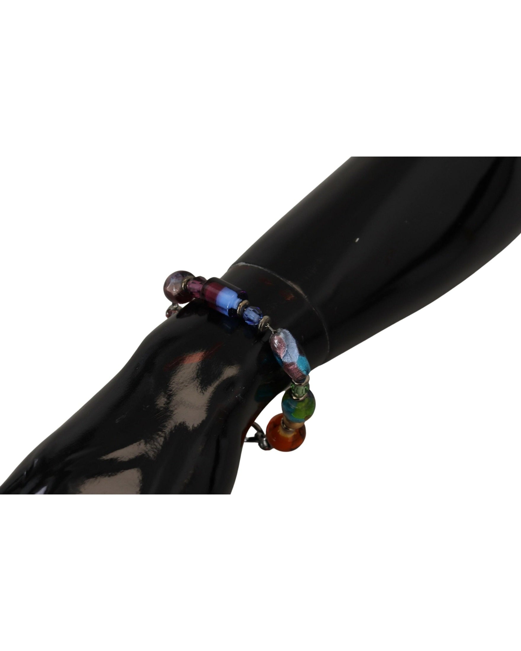 Dolce & Gabbana Beaded Chain Multicolor Silver Bracelet Glam Steals