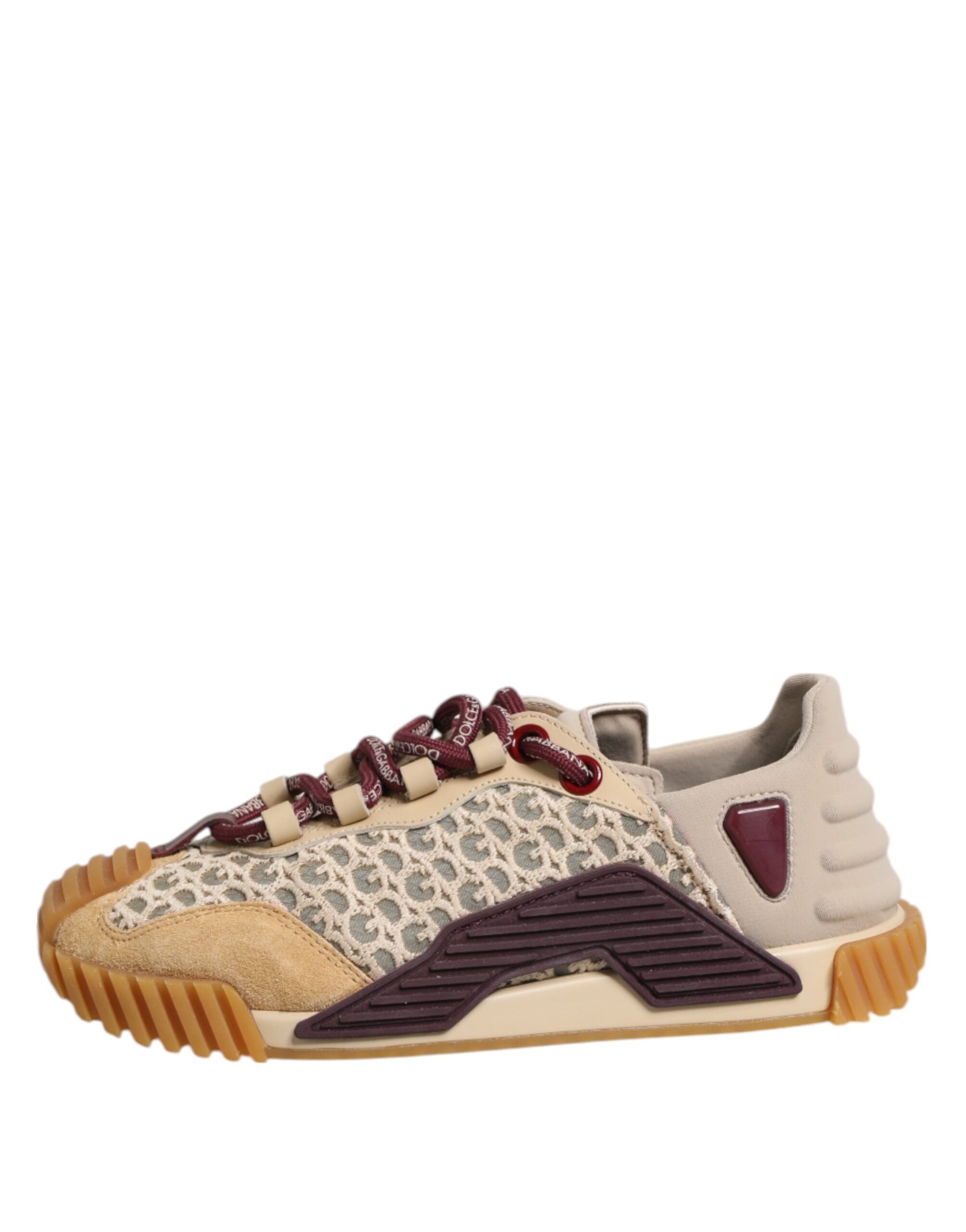 Dolce & Gabbana Beige Lace Neoprene Dg Logo Ns1 Sneakers Shoes Glam Steals