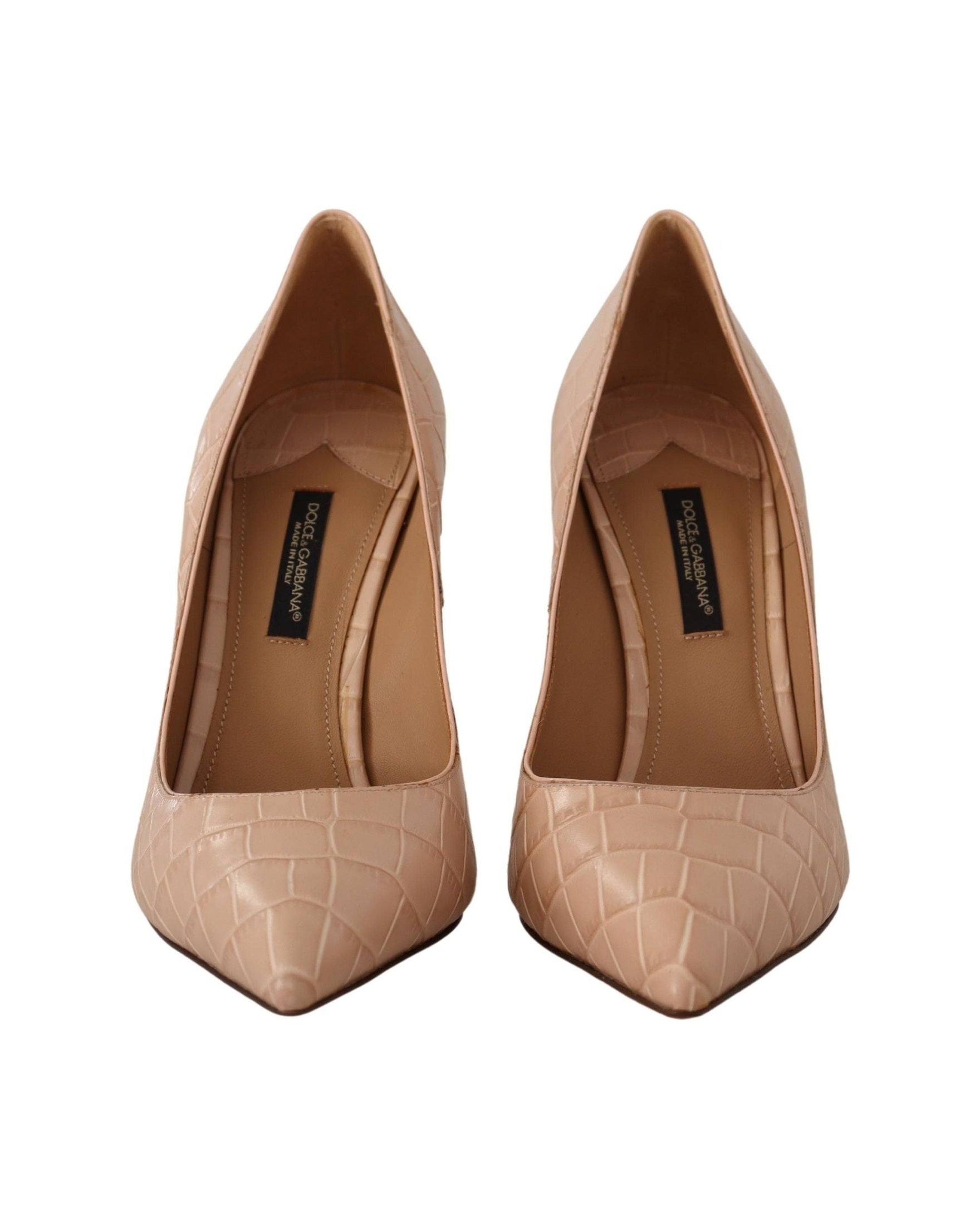 Dolce & Gabbana Beige Leather Bellucci Heels Glam Steals
