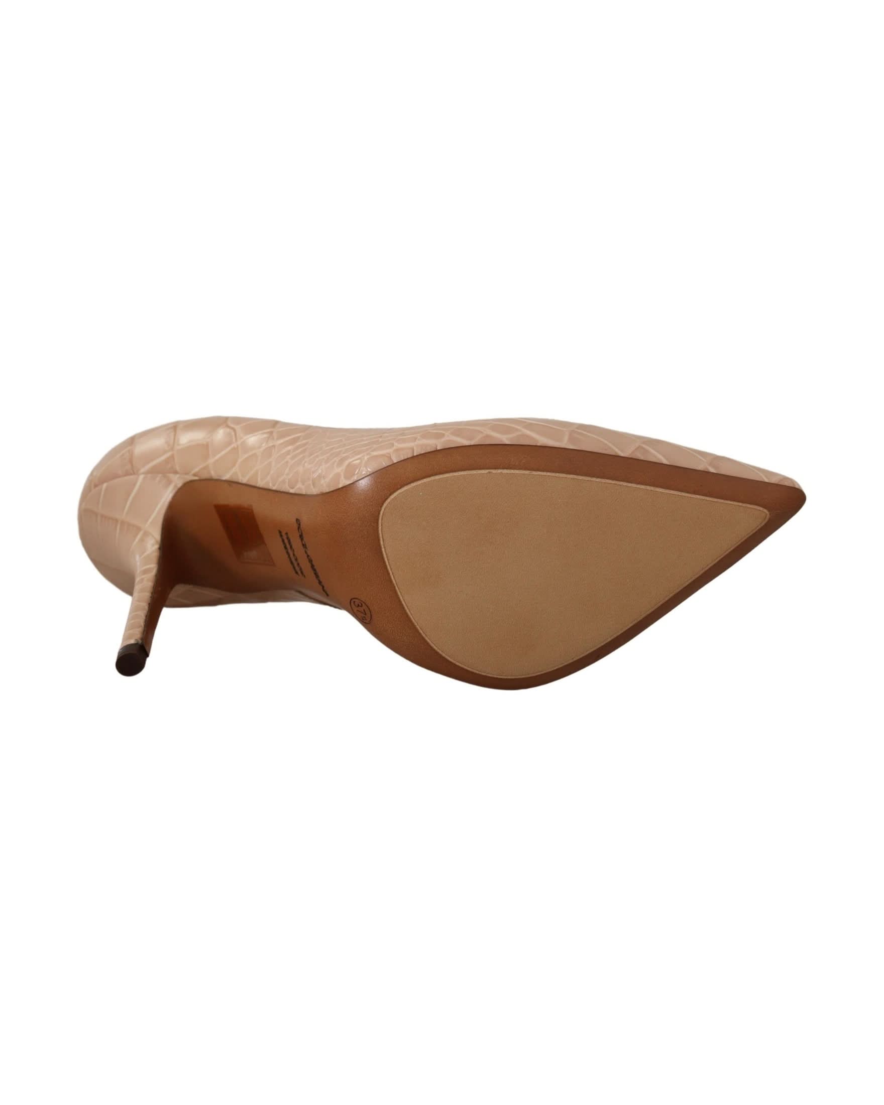 Dolce & Gabbana Beige Leather Bellucci Heels Heels