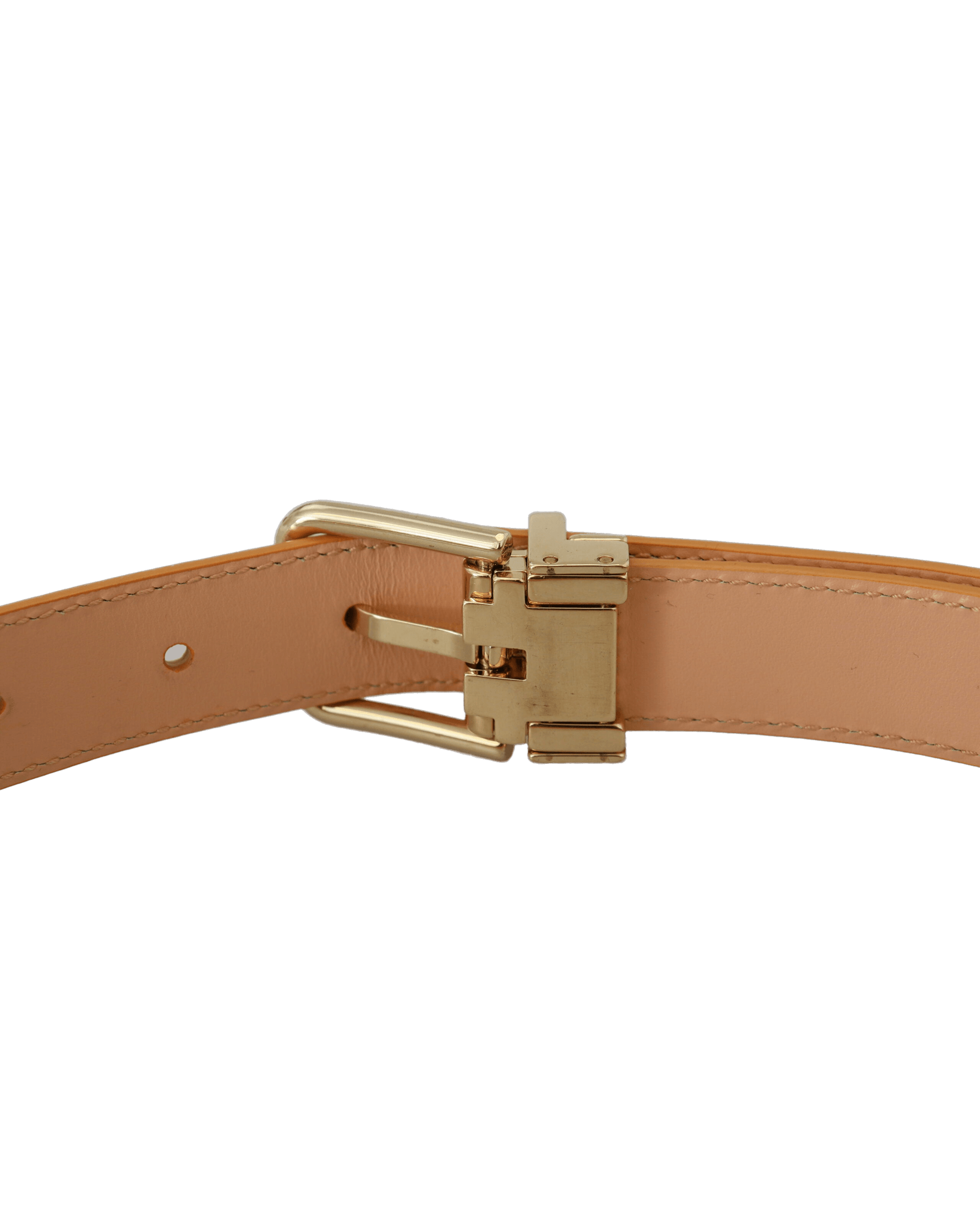 Dolce & Gabbana Beige Leather Exotic Metal Buckle Belt Belts