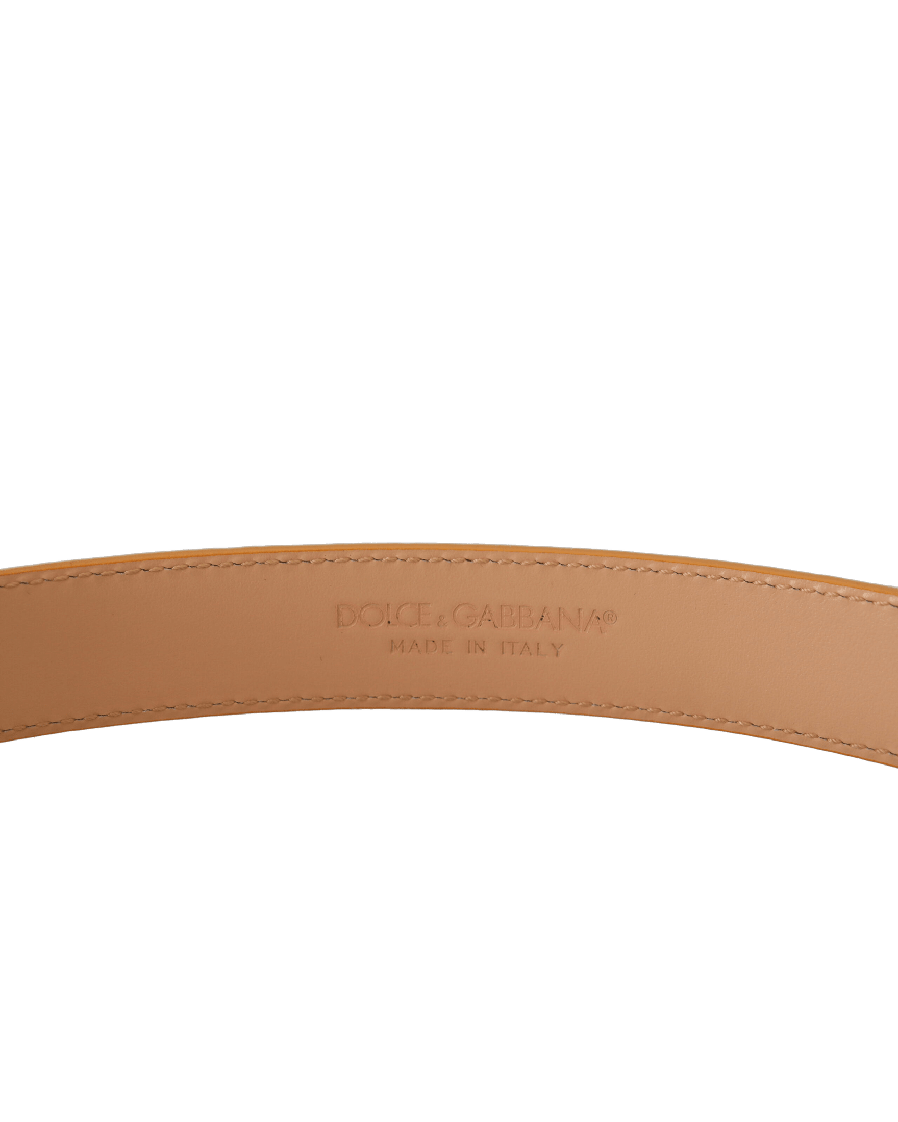 Dolce & Gabbana Beige Leather Exotic Metal Buckle Belt Belts