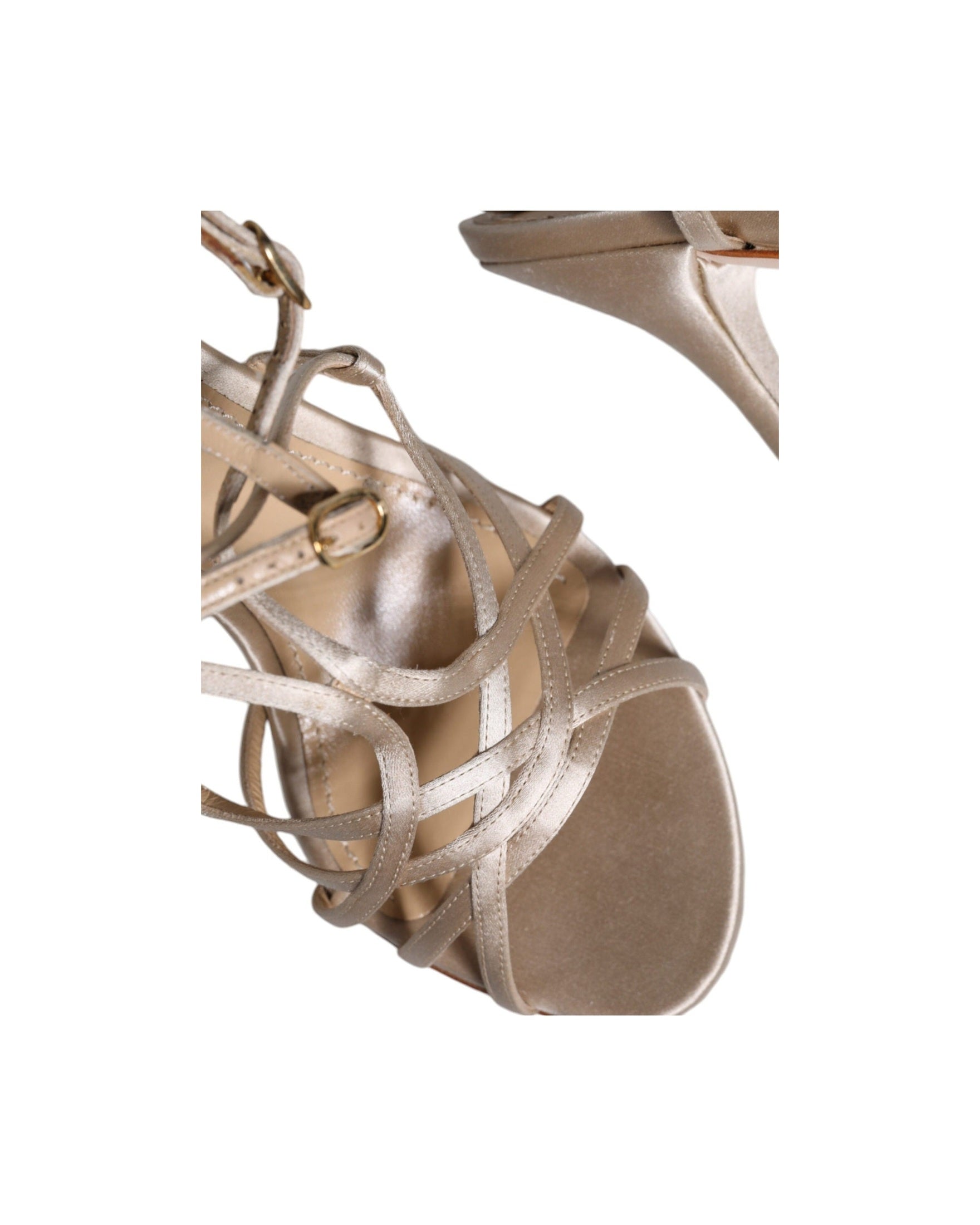 Dolce & Gabbana Beige Leather Stiletto Heels Sandals Shoes Heels