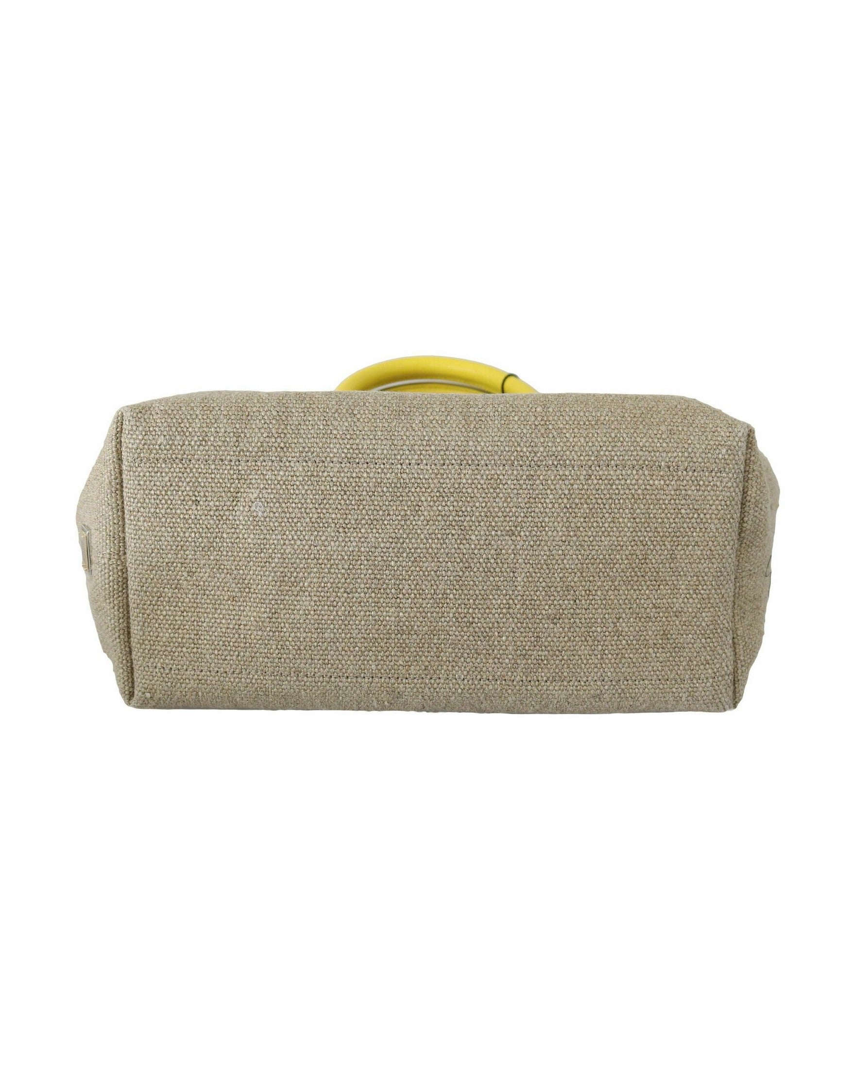 Dolce & Gabbana Beige Linen Calf Tote With Gold Chain Glam Steals
