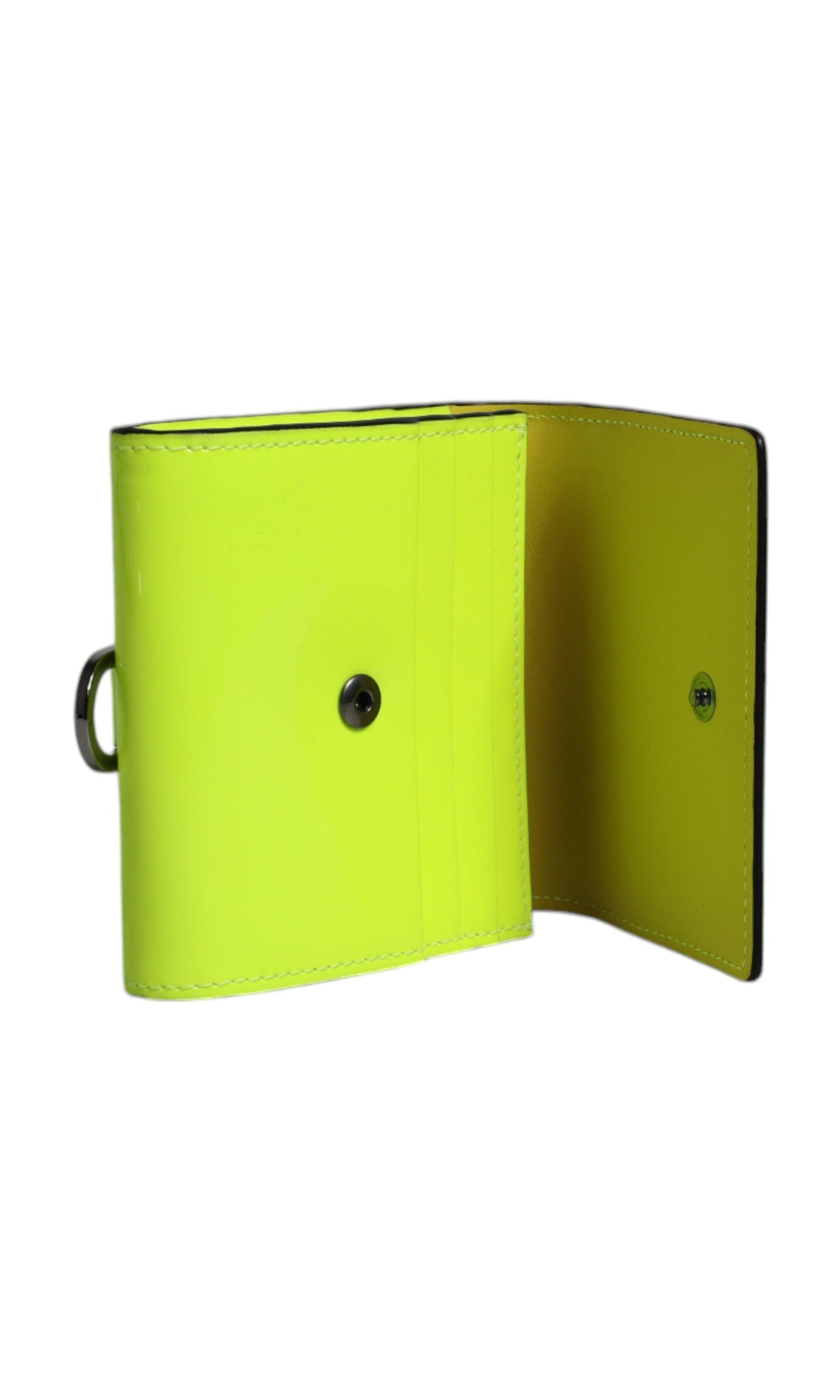 Dolce & Gabbana Bifold Dg Logo Neck Strap Cardholder Yellow Green Wallet Glam Steals