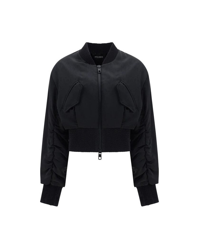Dolce & Gabbana Black Acetate Bomber Jacket Glam Steals