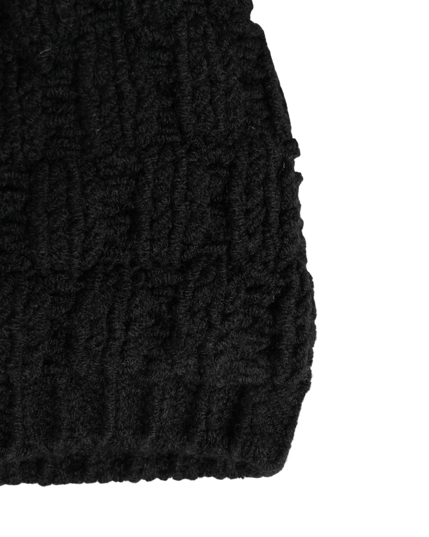 Dolce & Gabbana Black Acrylic Knitted Fur Winter Beanie
