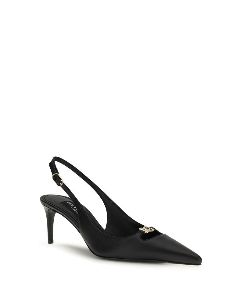 Dolce & Gabbana Black Calf Leather Bos Taurus High Heel Pumps