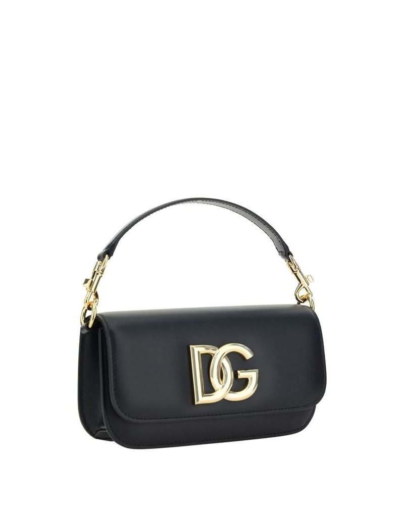Dolce & Gabbana Black Calf Leather Bos Taurus Shoulder Bag Glam Steals