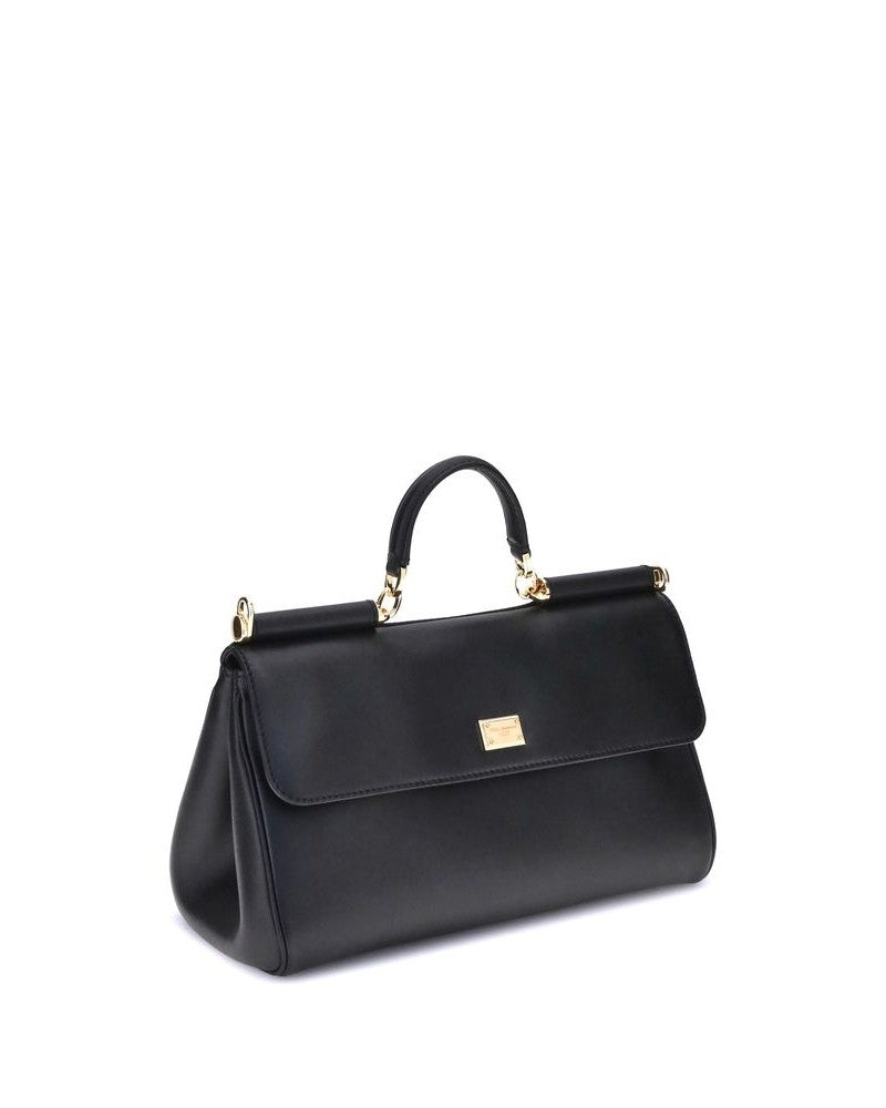 Dolce & Gabbana Black Calf Leather Bos Taurus Shoulder Bag