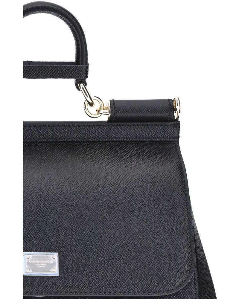 Dolce & Gabbana Black Calf Leather Bos Taurus Shoulder Bag Glam Steals