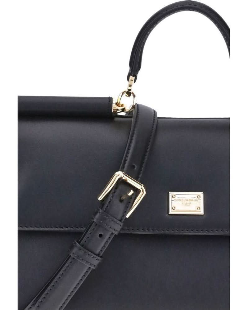 Dolce & Gabbana Black Calf Leather Bos Taurus Shoulder Bag