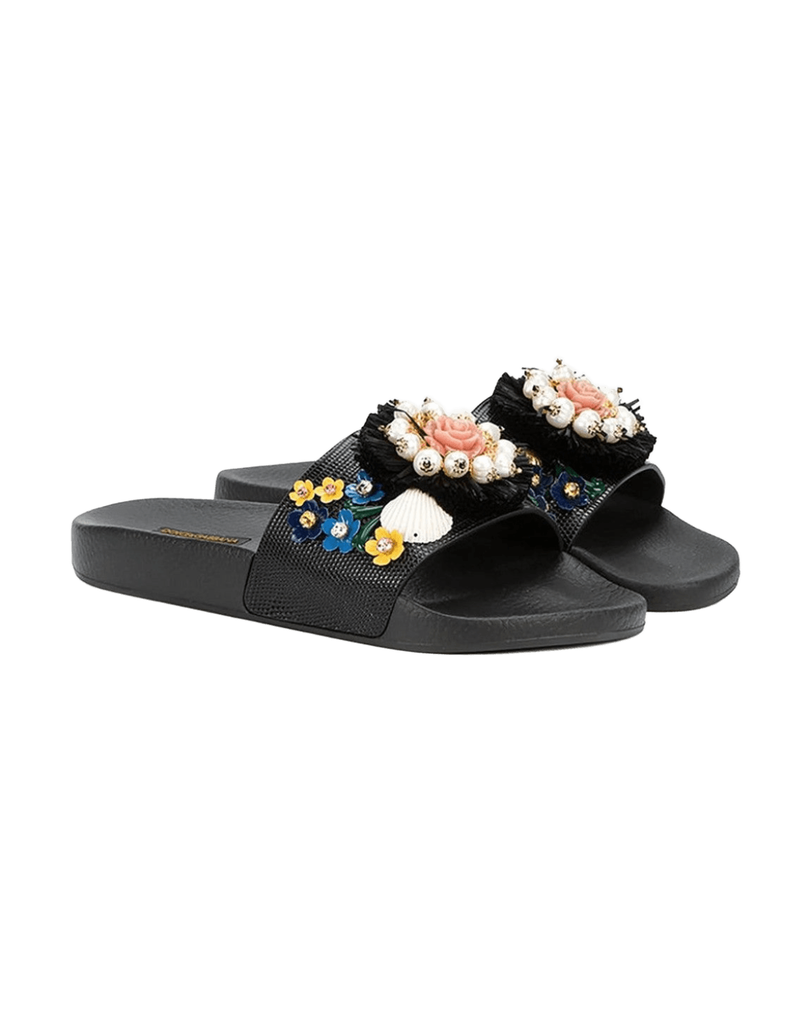 Dolce & Gabbana Black Calfskin Women Sandal Glam Steals