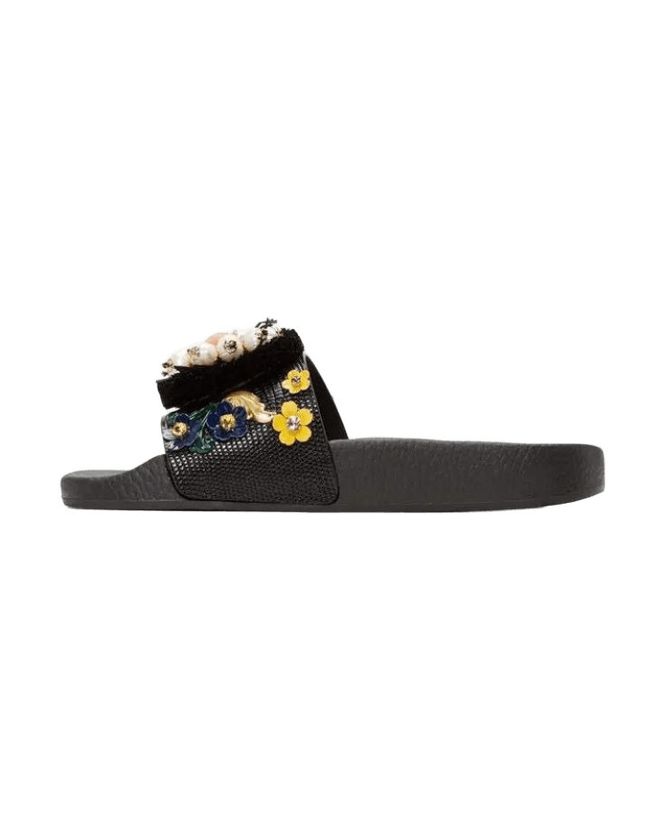 Dolce & Gabbana Black Calfskin Women Sandal Glam Steals