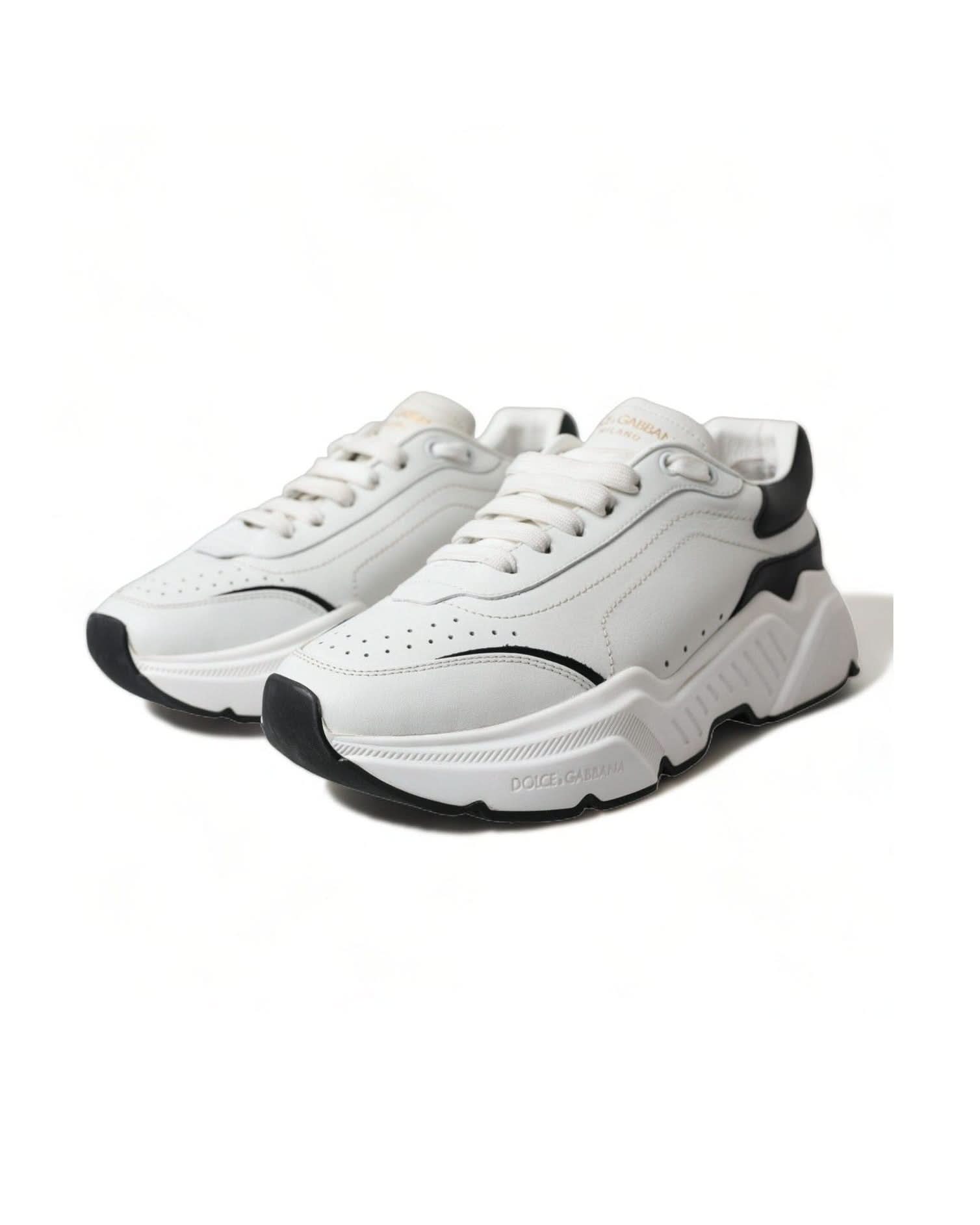 Dolce & Gabbana Black White Chic Daymaster Leather Sneakers Sneakers