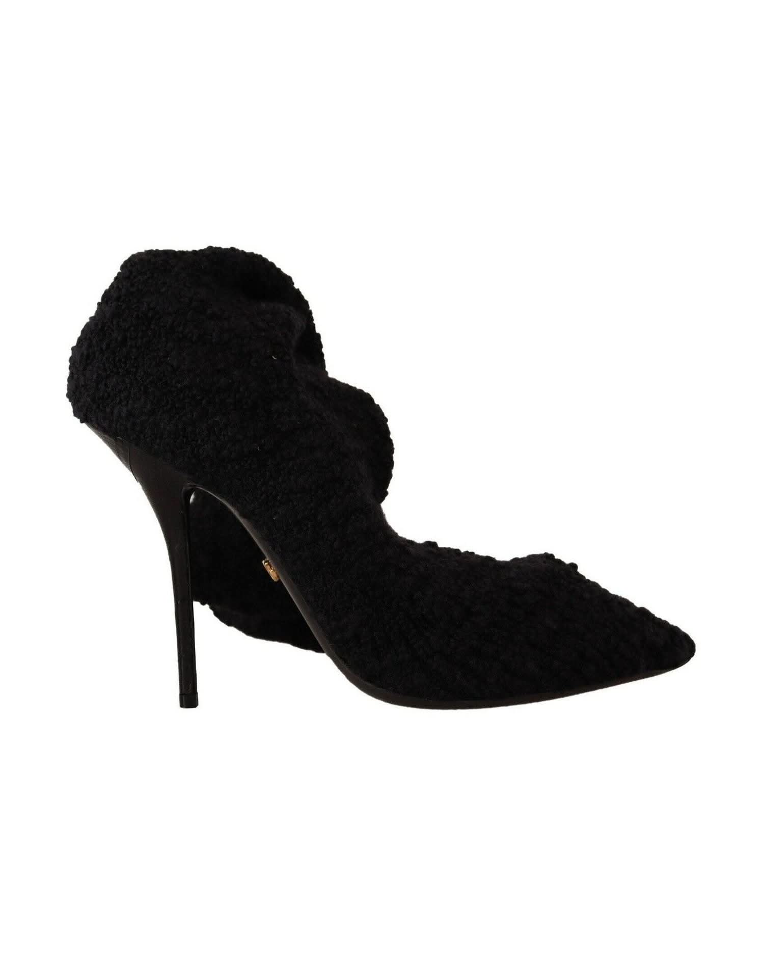 Dolce & Gabbana Black Chic Stretch Sock Boots Boots