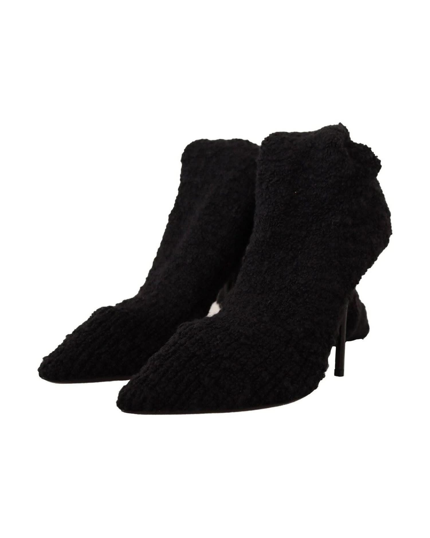Dolce & Gabbana Black Chic Stretch Sock Boots Boots