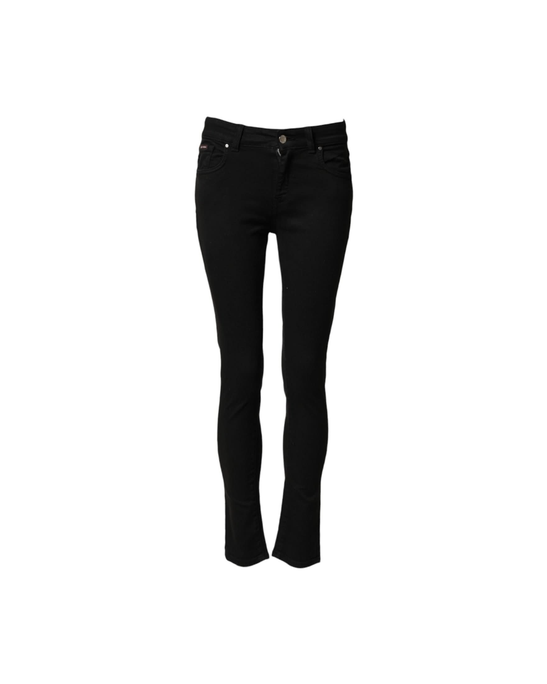 Dolce & Gabbana Black Cotton Skinny Mid Waist Denim Jeans Jeans