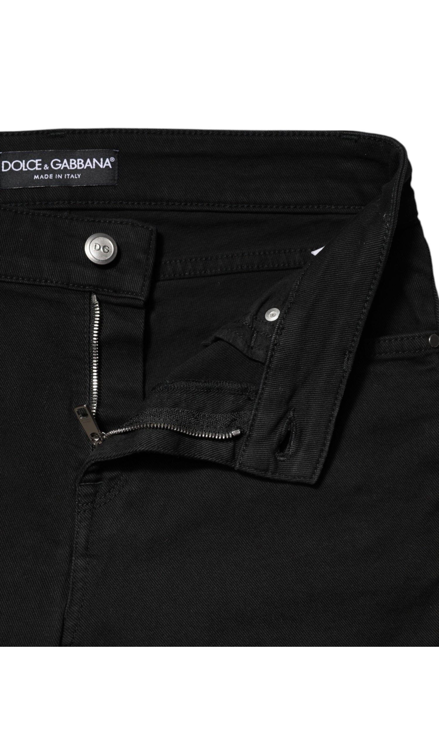 Dolce & Gabbana Black Cotton Skinny Mid Waist Denim Jeans Glam Steals