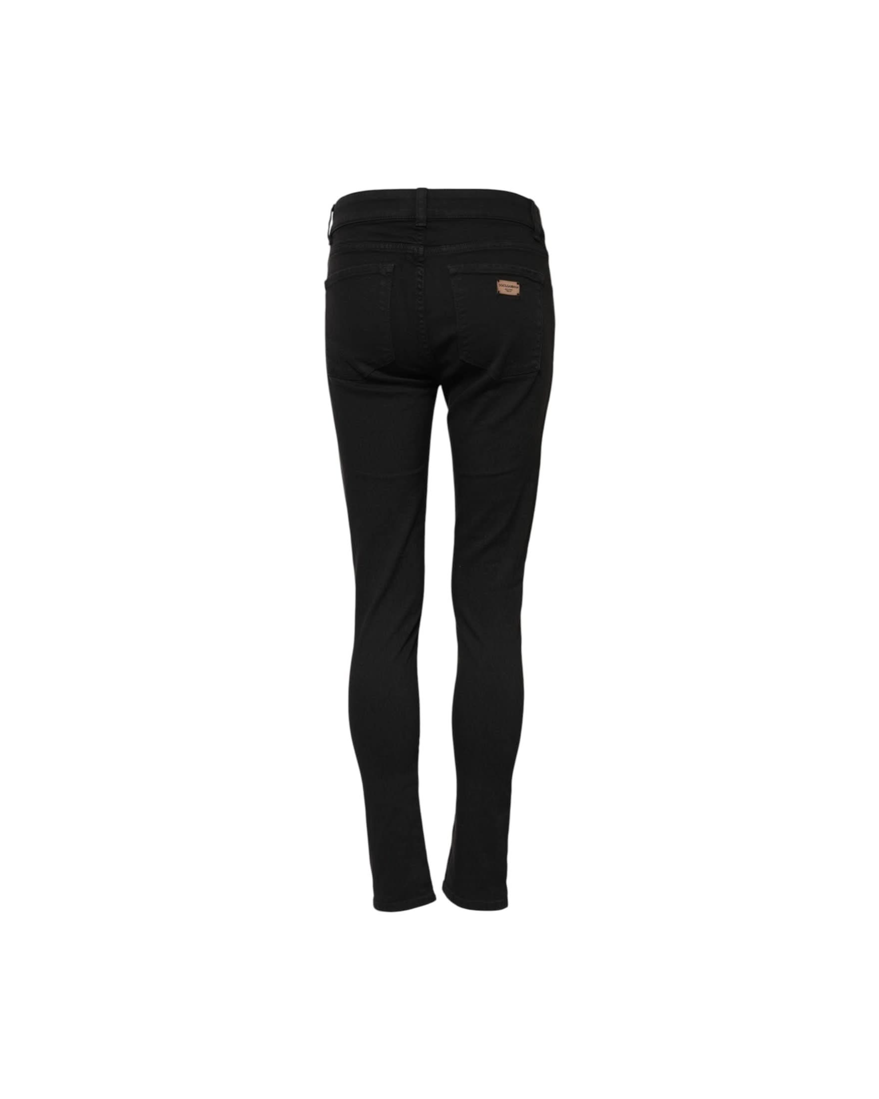 Dolce & Gabbana Black Cotton Skinny Mid Waist Denim Jeans Jeans