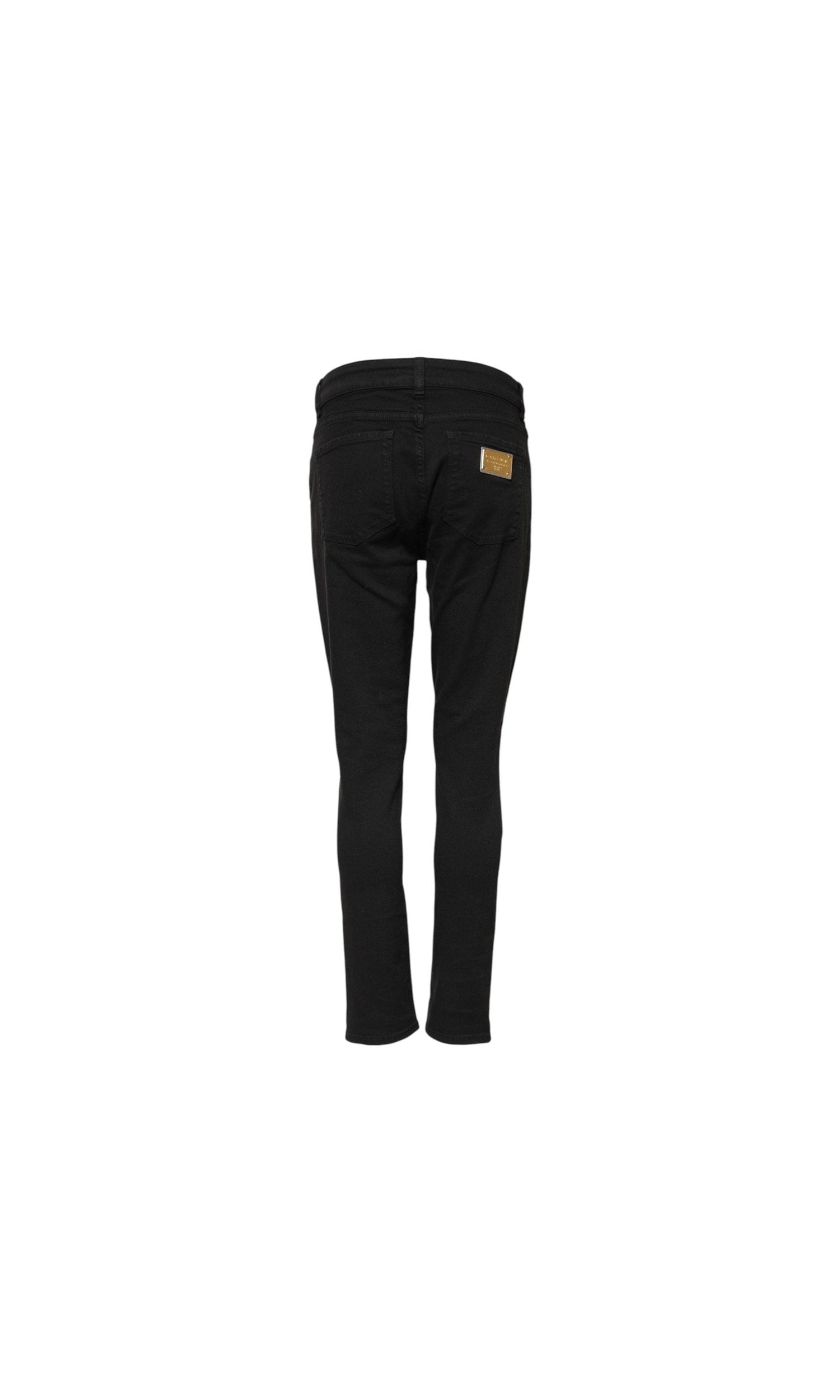 Dolce & Gabbana Black Cotton Skinny Mid Waist Denim Jeans Glam Steals