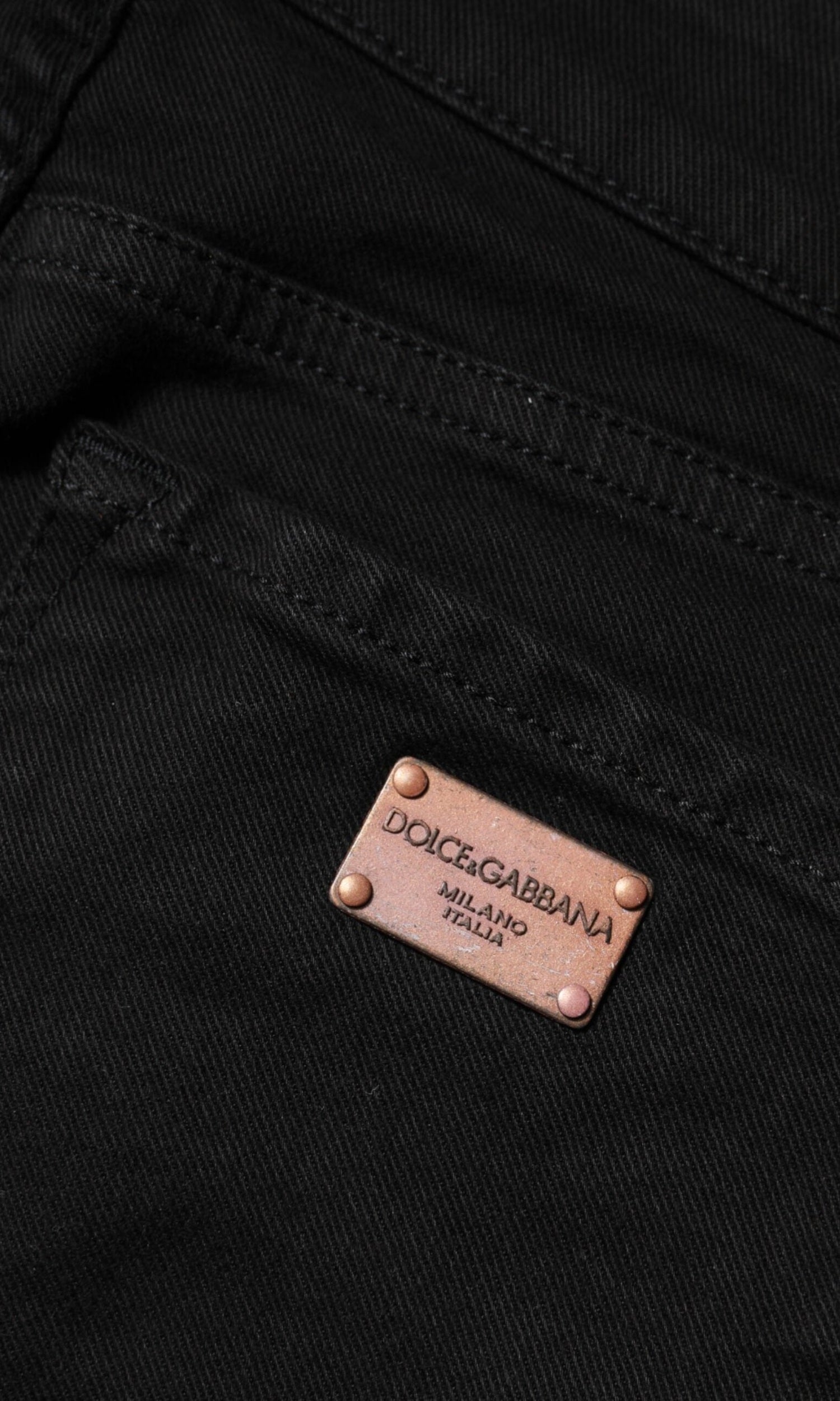 Dolce & Gabbana Black Cotton Skinny Mid Waist Denim Jeans Glam Steals