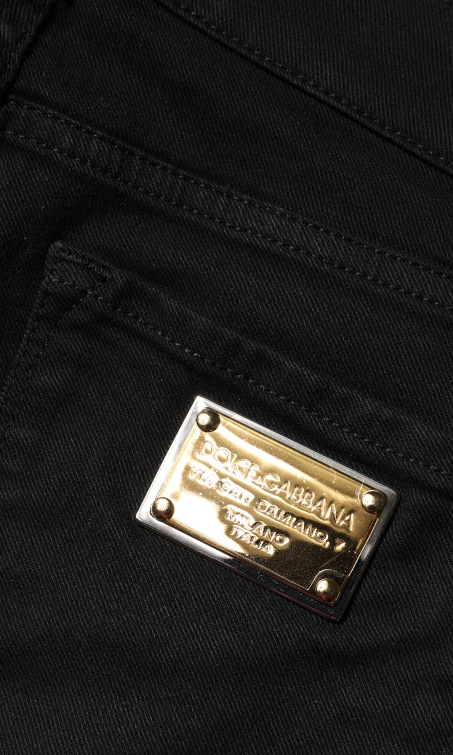 Dolce & Gabbana Black Cotton Skinny Mid Waist Denim Jeans Glam Steals