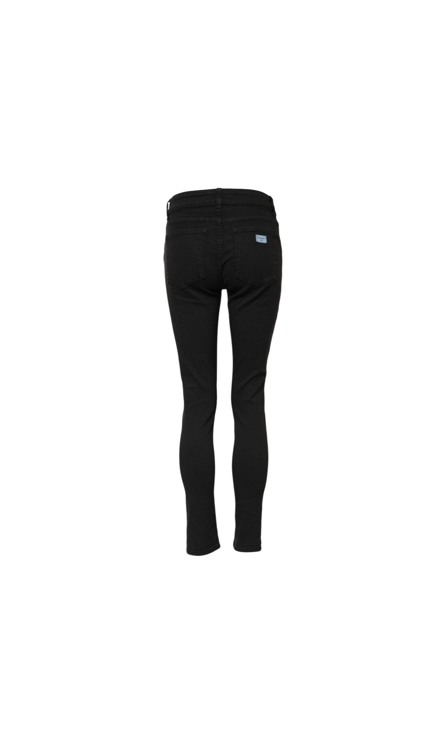 Dolce & Gabbana Black Cotton Skinny Mid Waist Denim Jeans Glam Steals