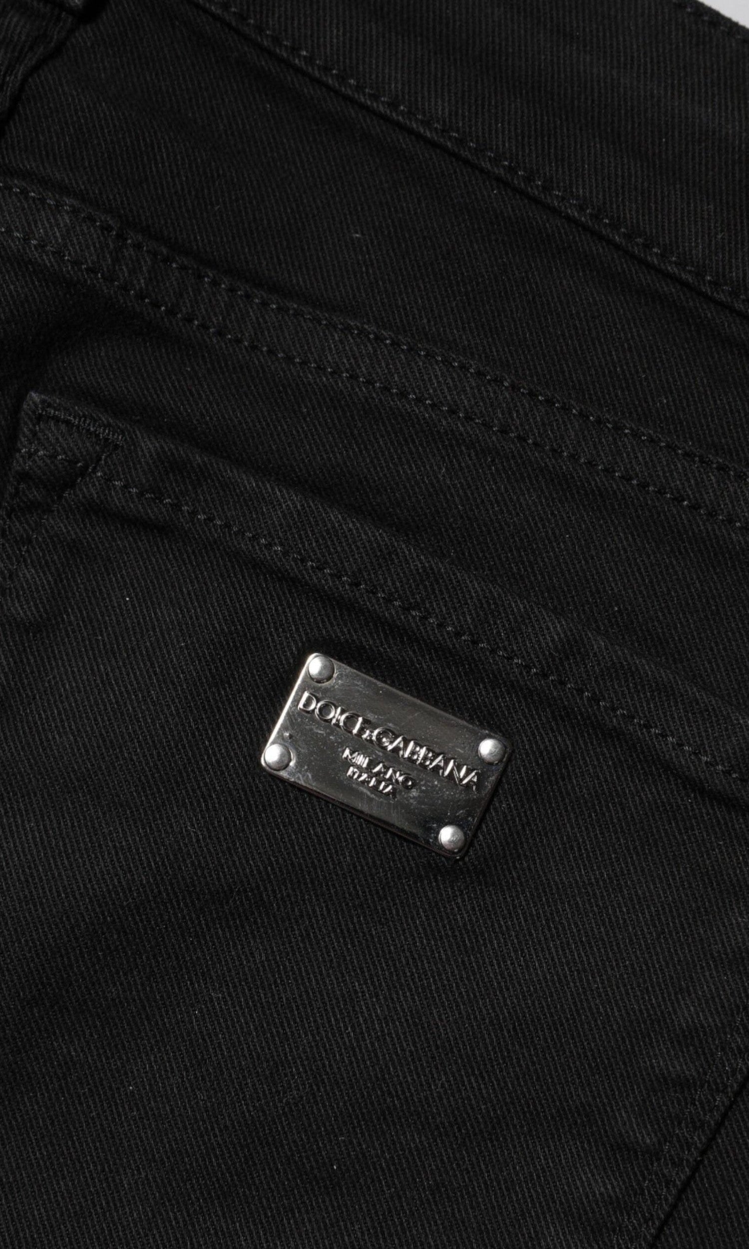 Dolce & Gabbana Black Cotton Skinny Mid Waist Denim Jeans Glam Steals