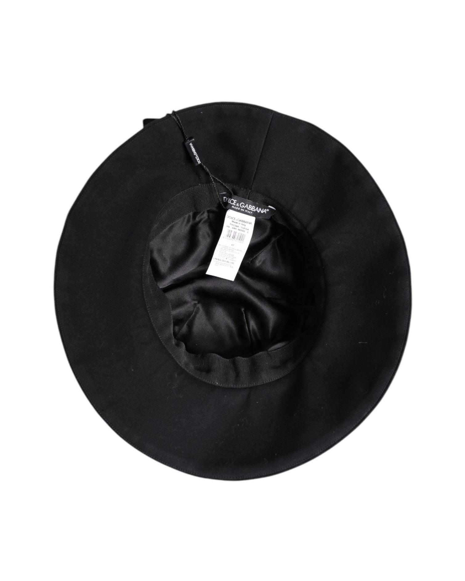 Dolce & Gabbana Black Cotton Wide Brim Bucket Hat Glam Steals