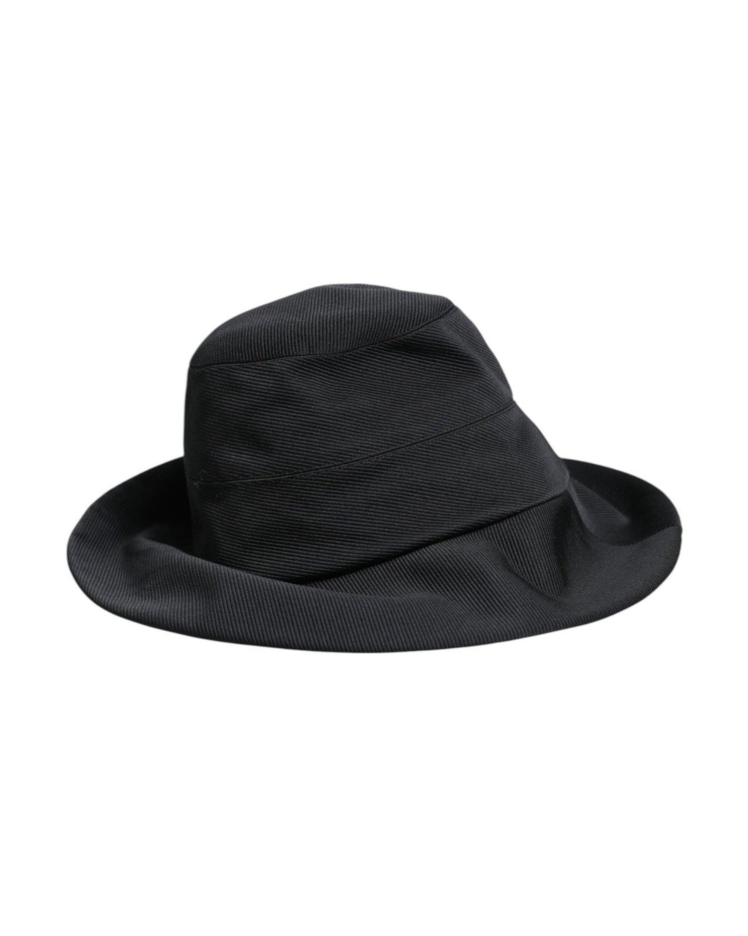 Dolce & Gabbana Black Cotton Wide Brim Fedora Hat Glam Steals