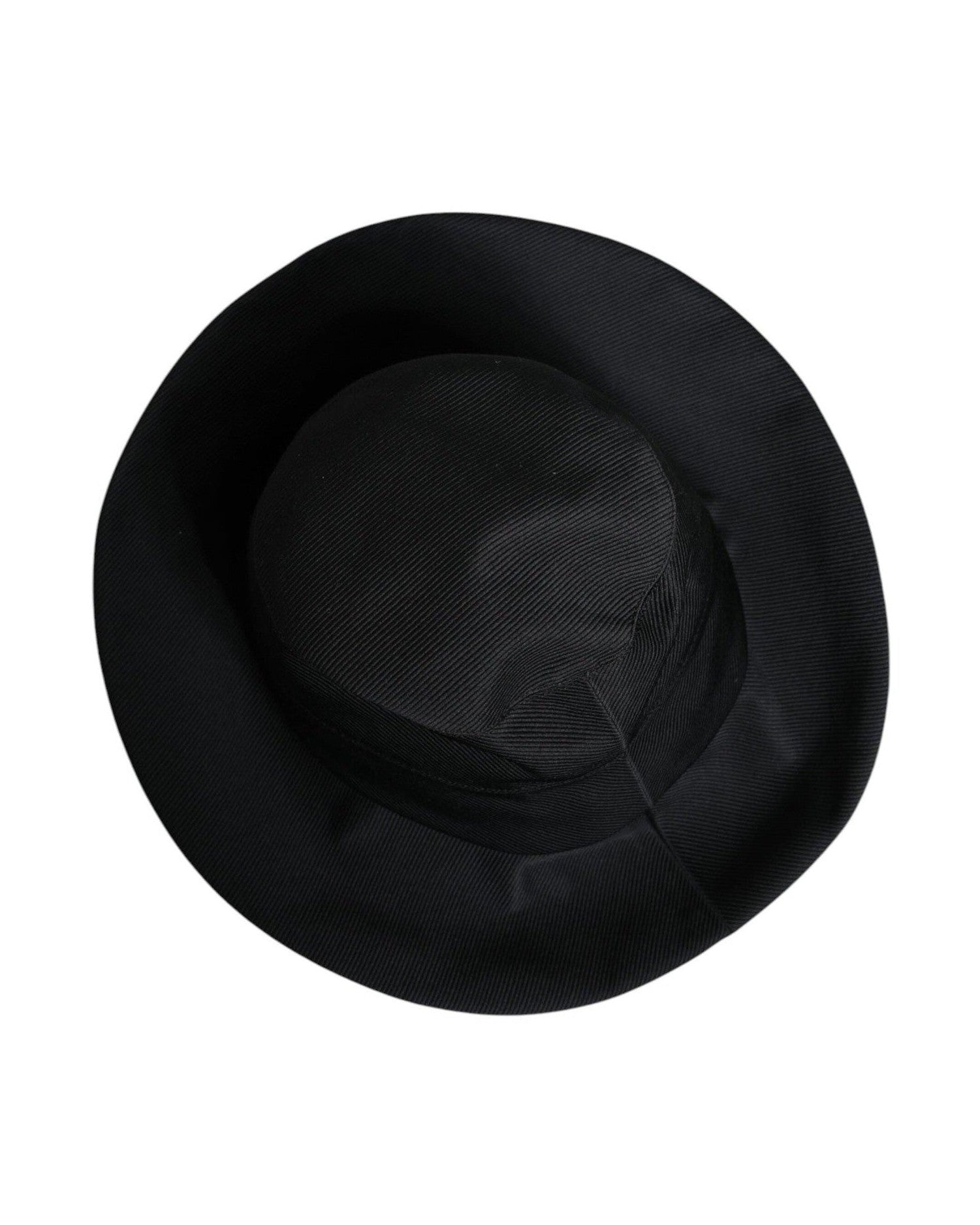 Dolce & Gabbana Black Cotton Wide Brim Fedora Hat Glam Steals