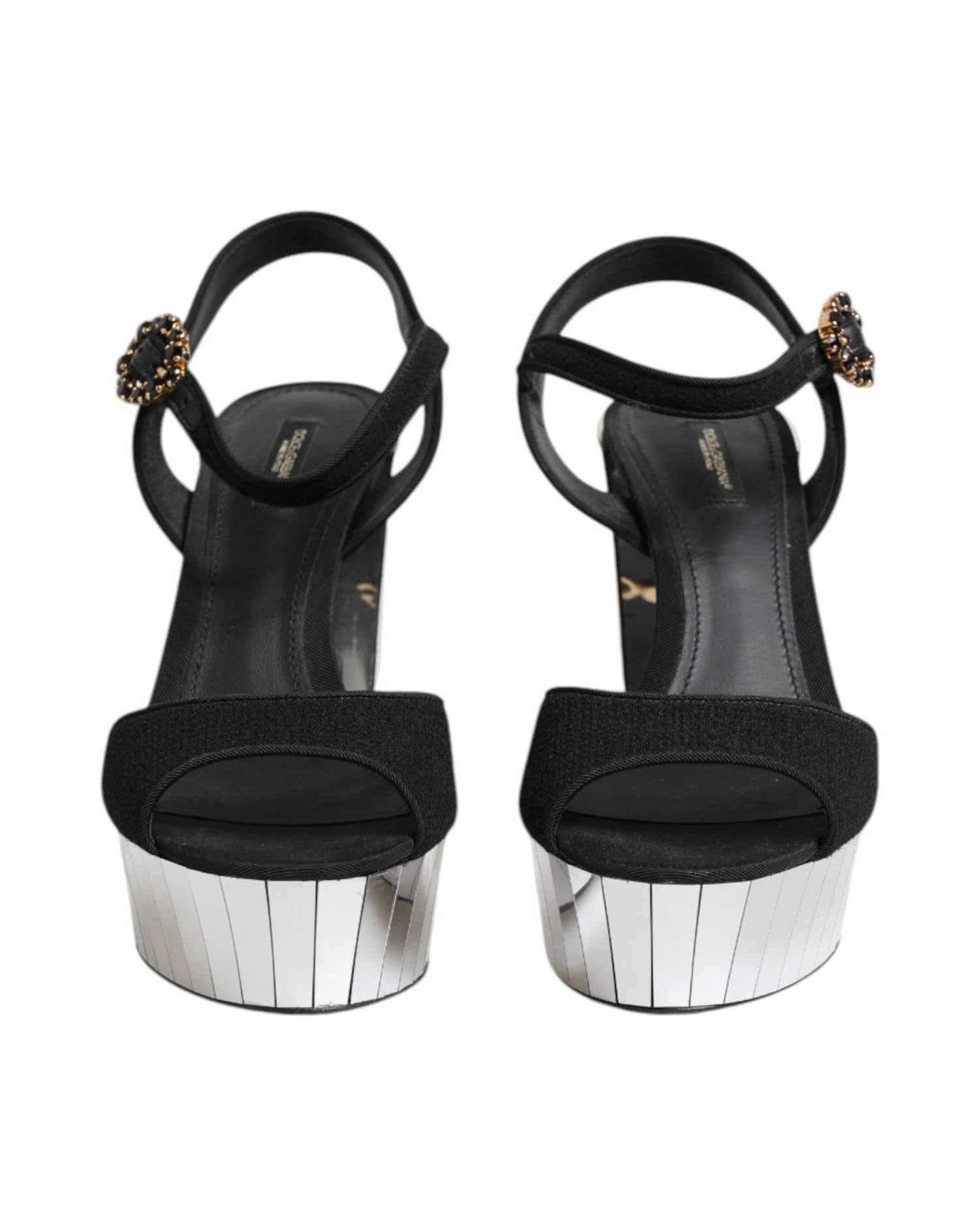 Dolce & Gabbana Black Crystal Ankle Strap Keira Sandals Shoes Glam Steals