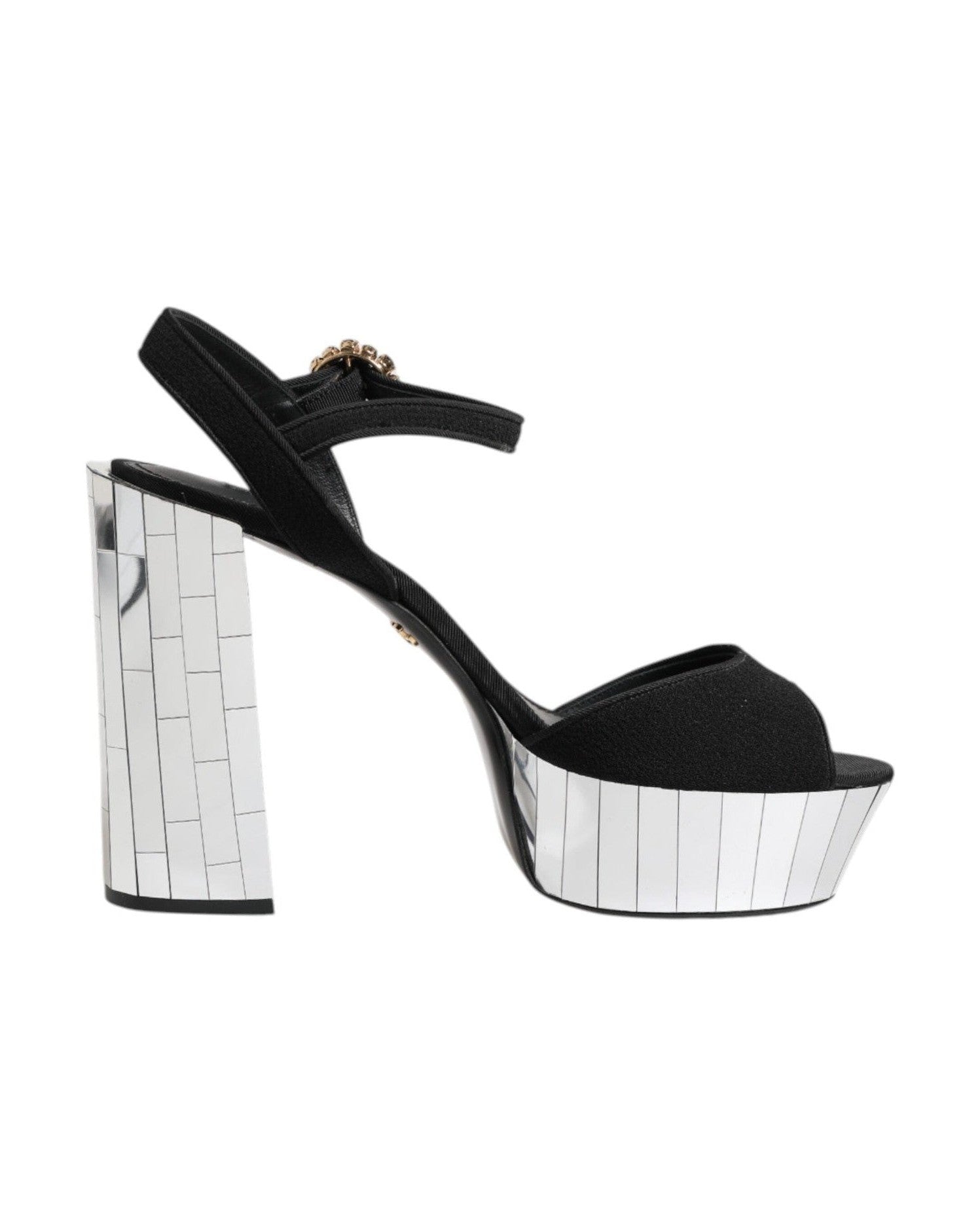Dolce & Gabbana Black Crystal Ankle Strap Keira Sandals Shoes Glam Steals
