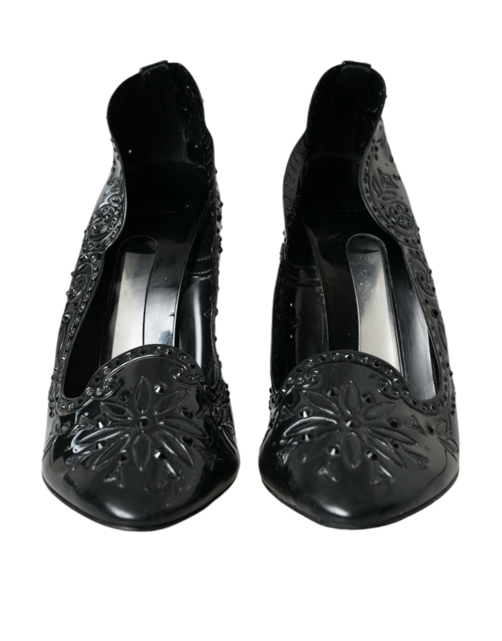 Dolce & Gabbana Black Crystal Cinderella Heels Pumps Shoes Glam Steals