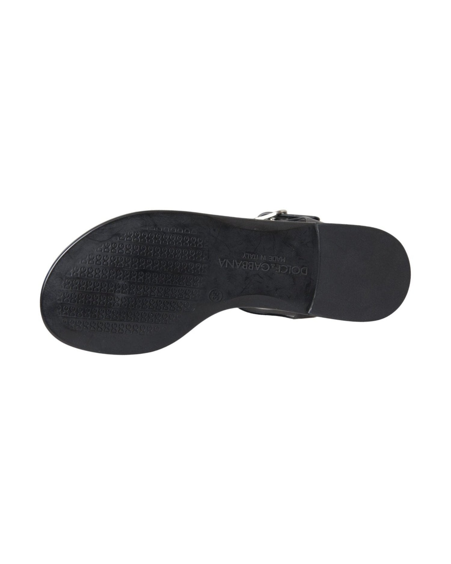 Dolce & Gabbana Black Crystal Flats Sandals Flip Flops Shoes Glam Steals