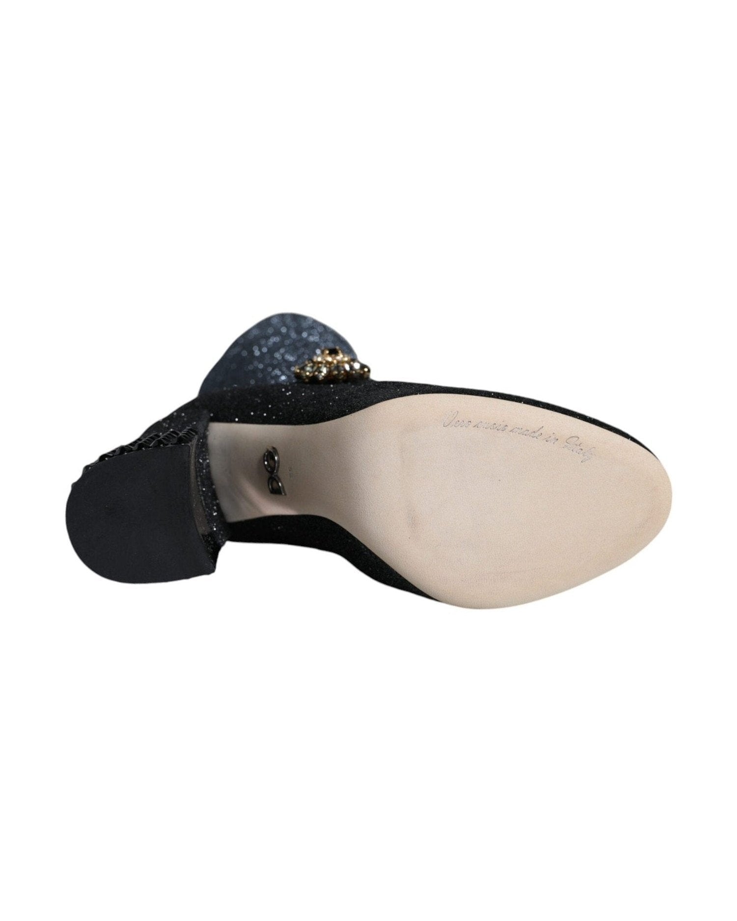 Dolce & Gabbana Black Crystal Mary Janes Booties Shoes Boots