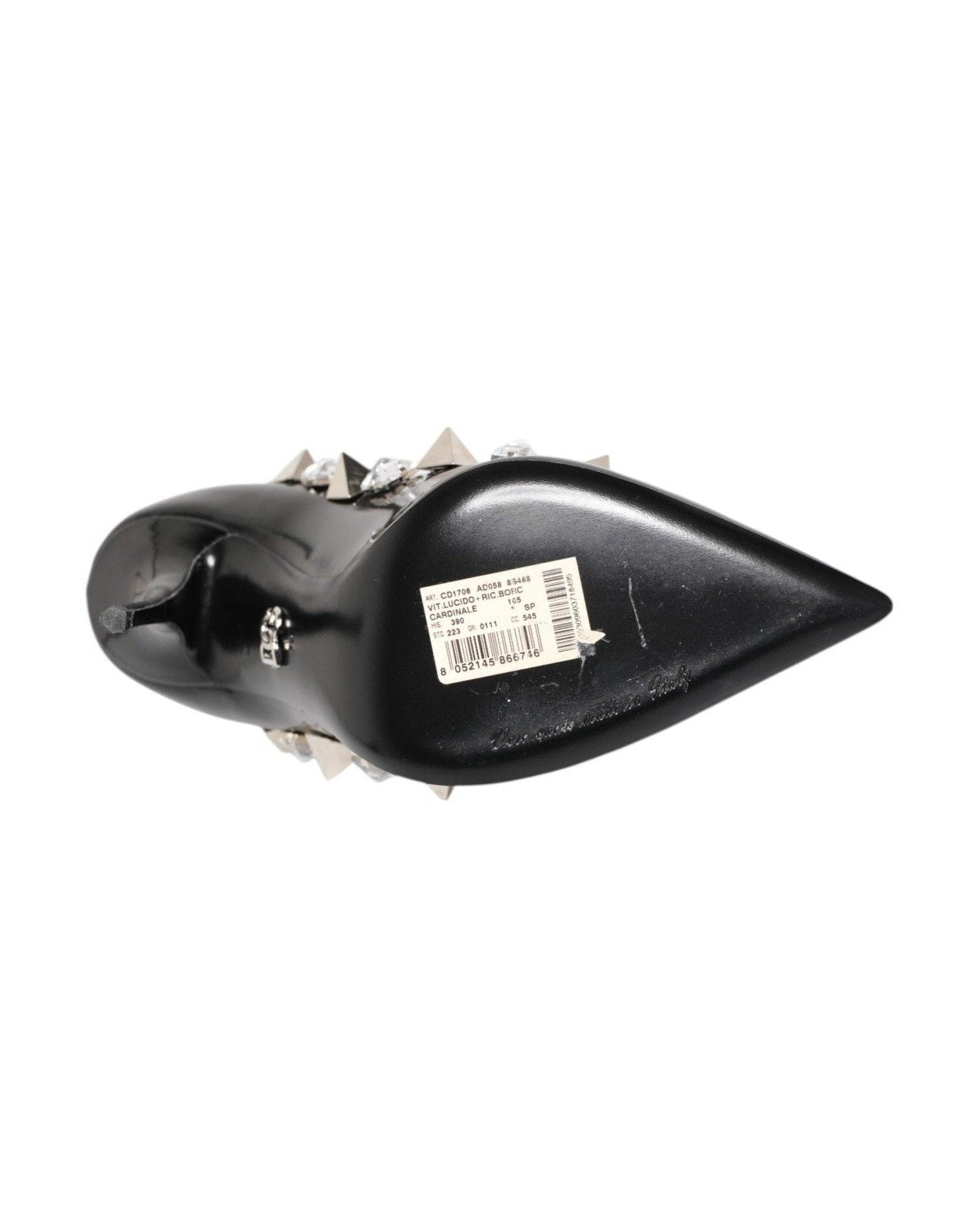Dolce & Gabbana Black Crystals Studs Stiletto Pumps Shoes Heels