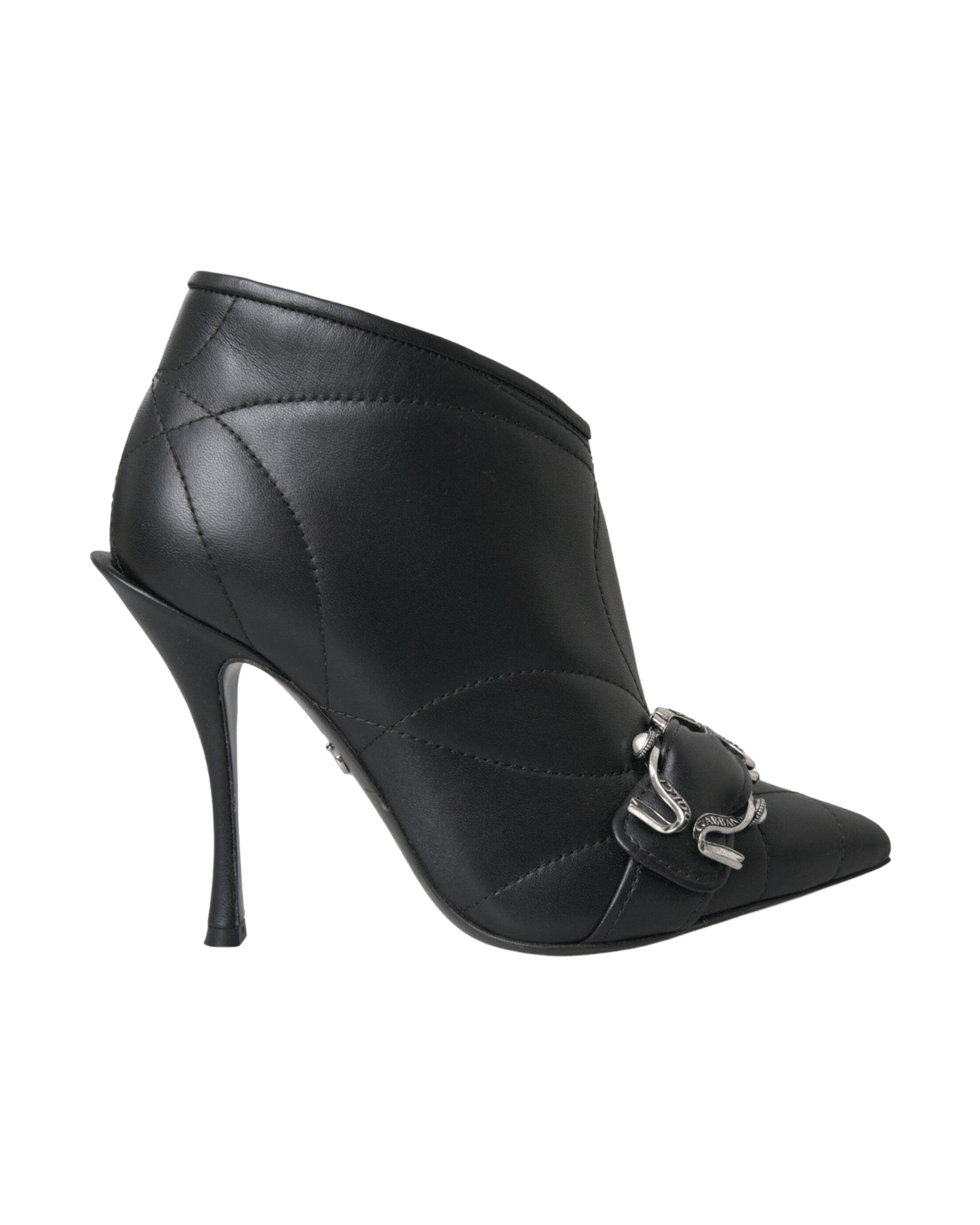 Dolce & Gabbana Black Devotion Quilted Buckled Boots Shoes Boots