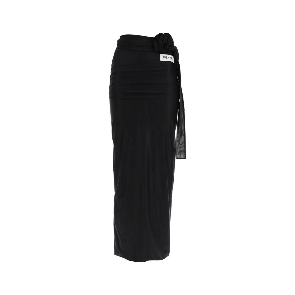 Dolce & Gabbana Black Elastane Long Skirt Glam Steals