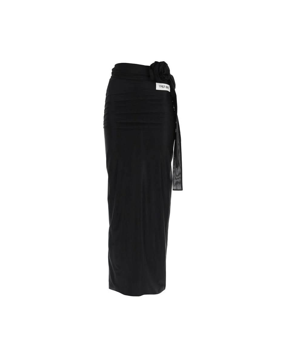 Dolce & Gabbana Black Elastane Long Skirt Skirts