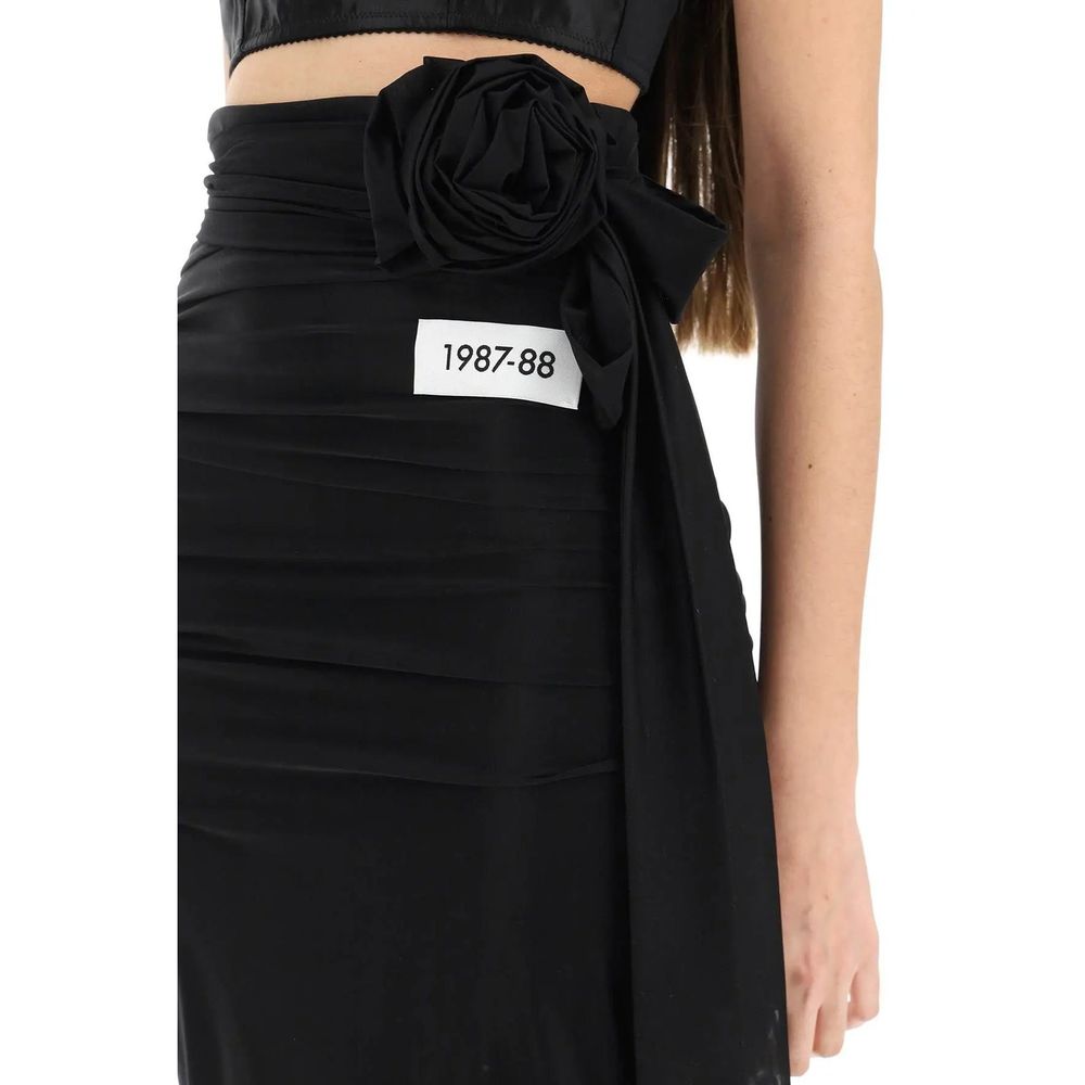 Dolce & Gabbana Black Elastane Long Skirt Glam Steals
