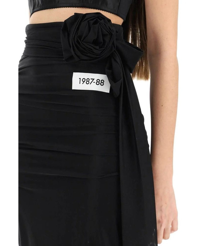 Dolce & Gabbana Black Elastane Long Skirt Skirts
