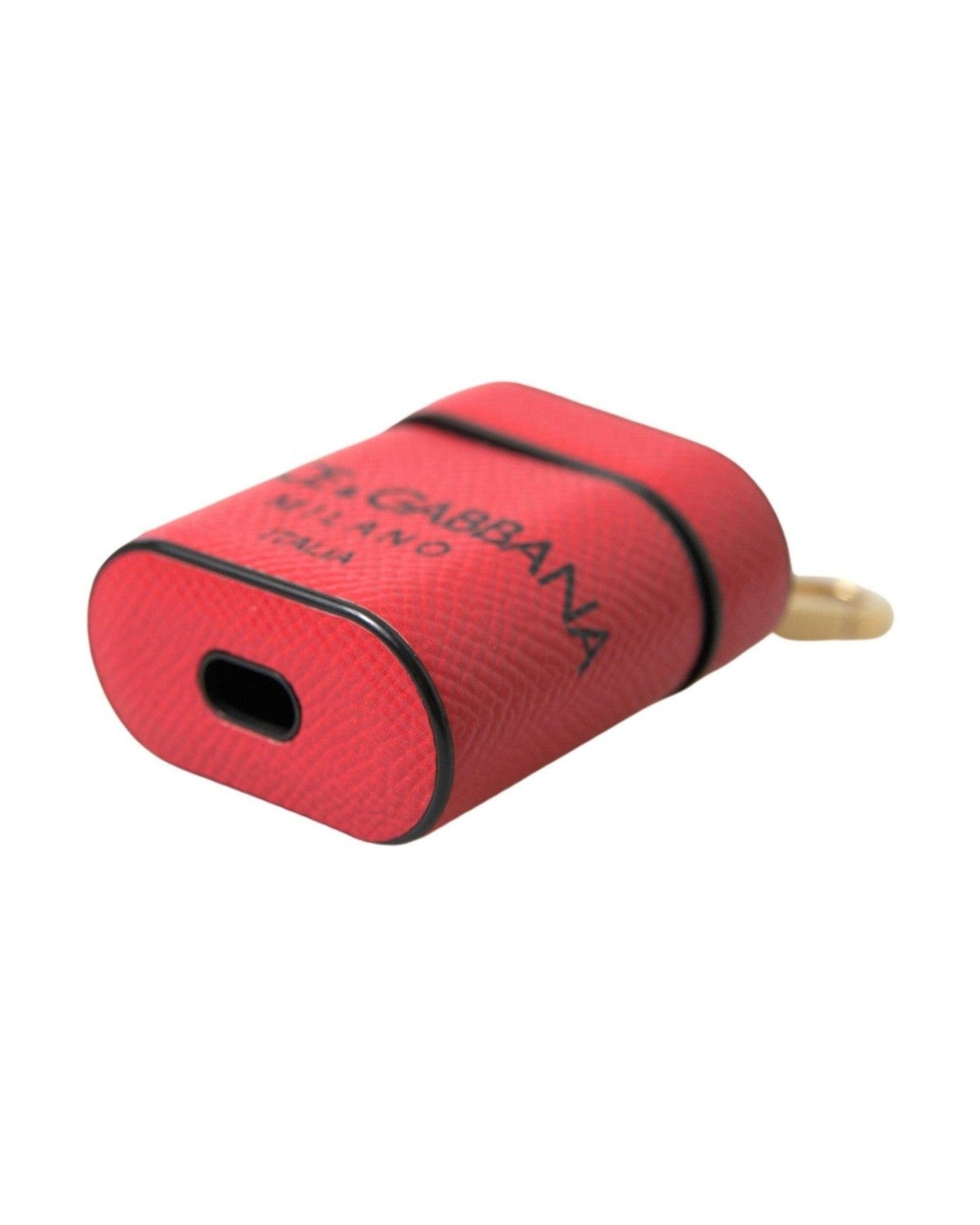 Dolce & Gabbana Elegant Leather Airpods Case In Black Red And Glam Steals