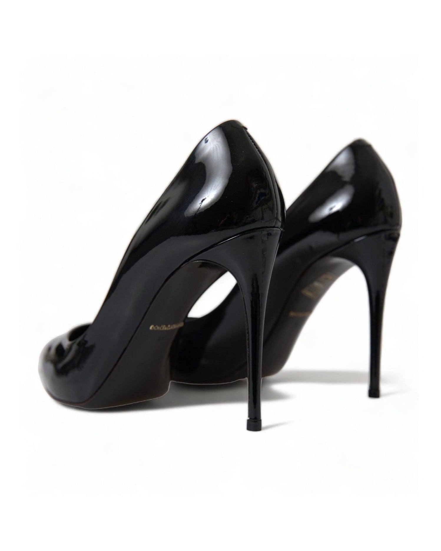 Dolce & Gabbana Black Elegant Patent Stiletto Heels Heels