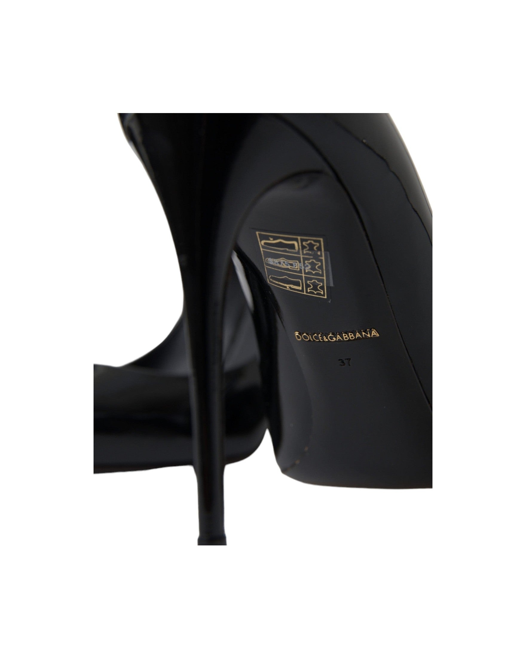Dolce & Gabbana Black Elegant Patent Stiletto Heels Heels