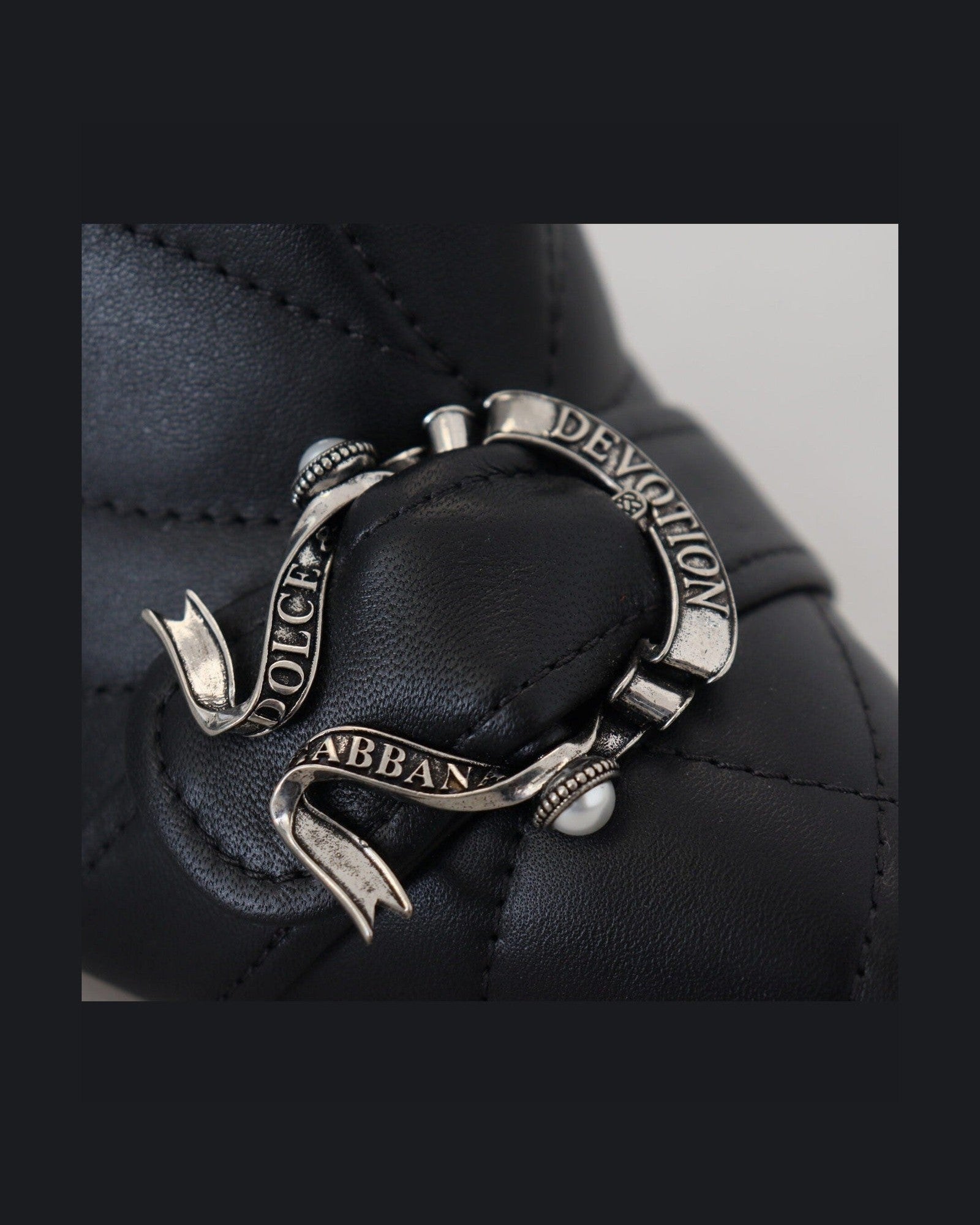 Dolce & Gabbana Elegant Quilted Leather Black Booties Glam Steals