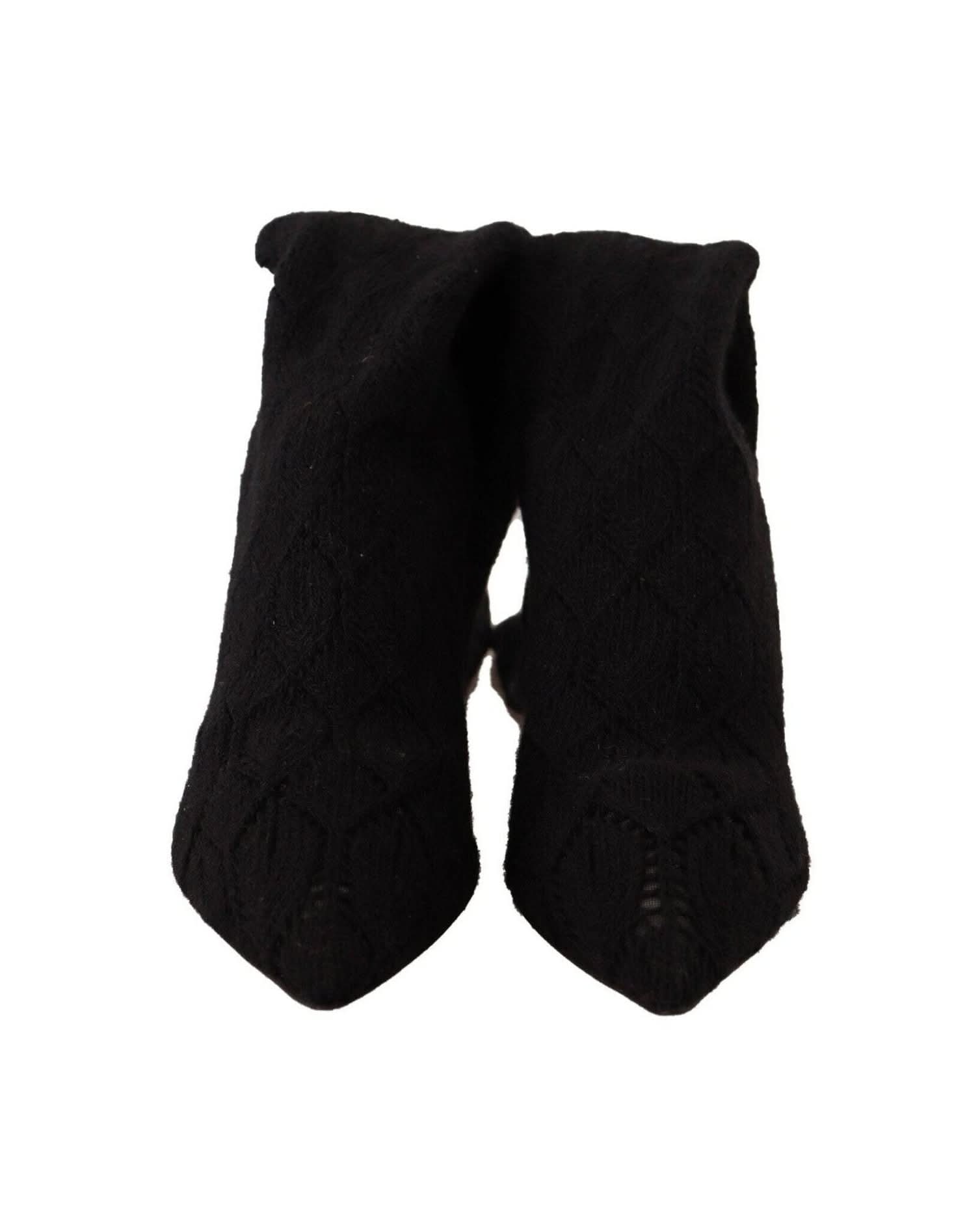Dolce & Gabbana Black Elegant Stretch Socks Boots Boots