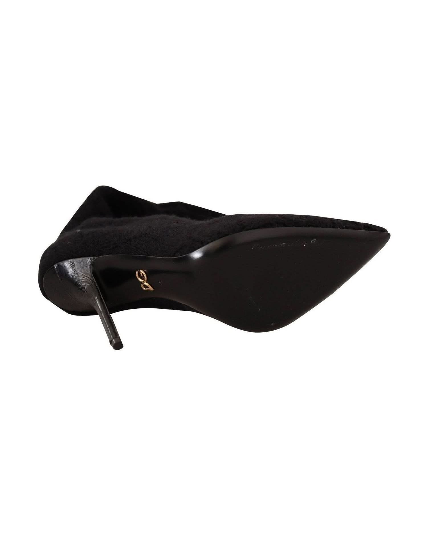 Dolce & Gabbana Black Elegant Stretch Socks Boots Boots